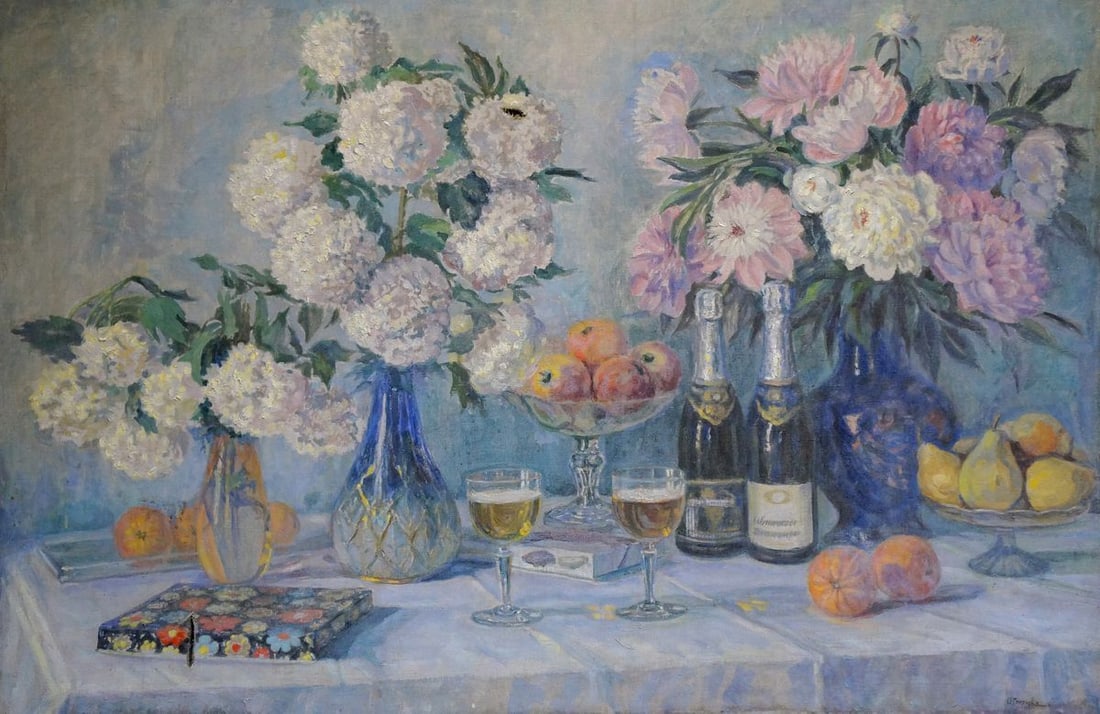 Oil painting Still life Ivan Stoyanov: Title: Oil painting Still life Ivan Stoyanov Description: Vern 1271 *** ABOUT THIS PAINTING *** * TITLE: "Still life" * ARTIST: Ivan Stoyanov * SIZE: 80x120 cm/'31.49x47.24 inches' * MEDIUM: oil, canv