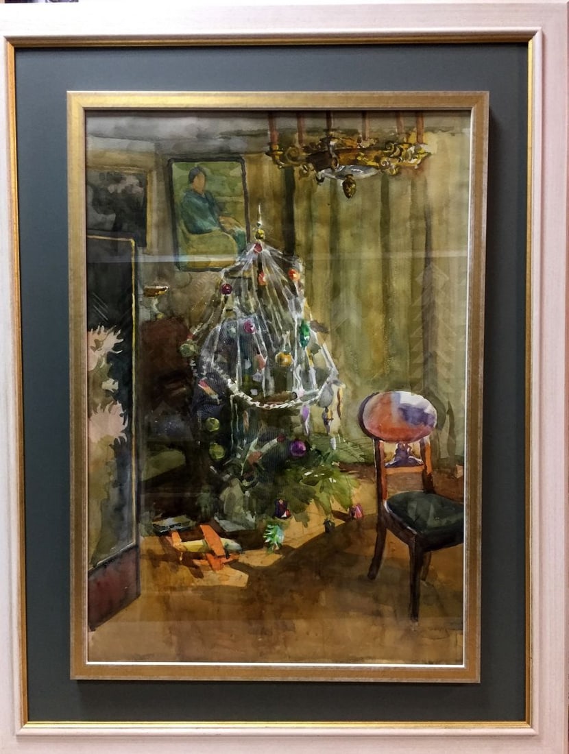 Watercolor painting New Year Kryzhanivskyi Viktor Vladimirovich (1 of 8)
