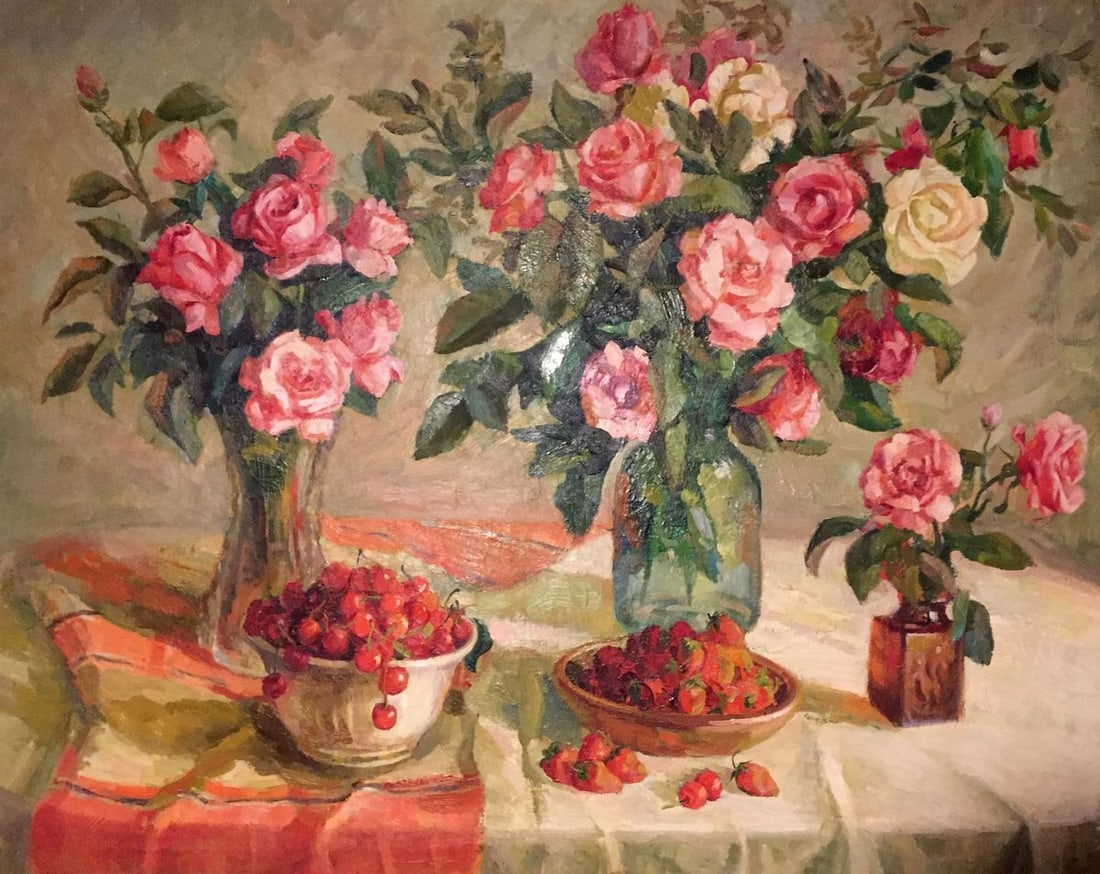 Oil painting Flowers and berries Vladimir Monastyretsky (1 of 18)