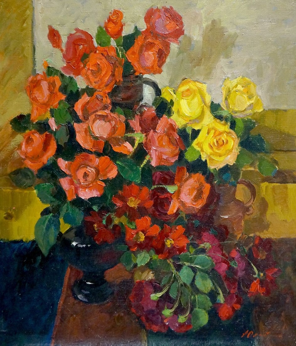 Oil painting Bouquet of roses Oleinik Anna Petrovna (1 of 10)