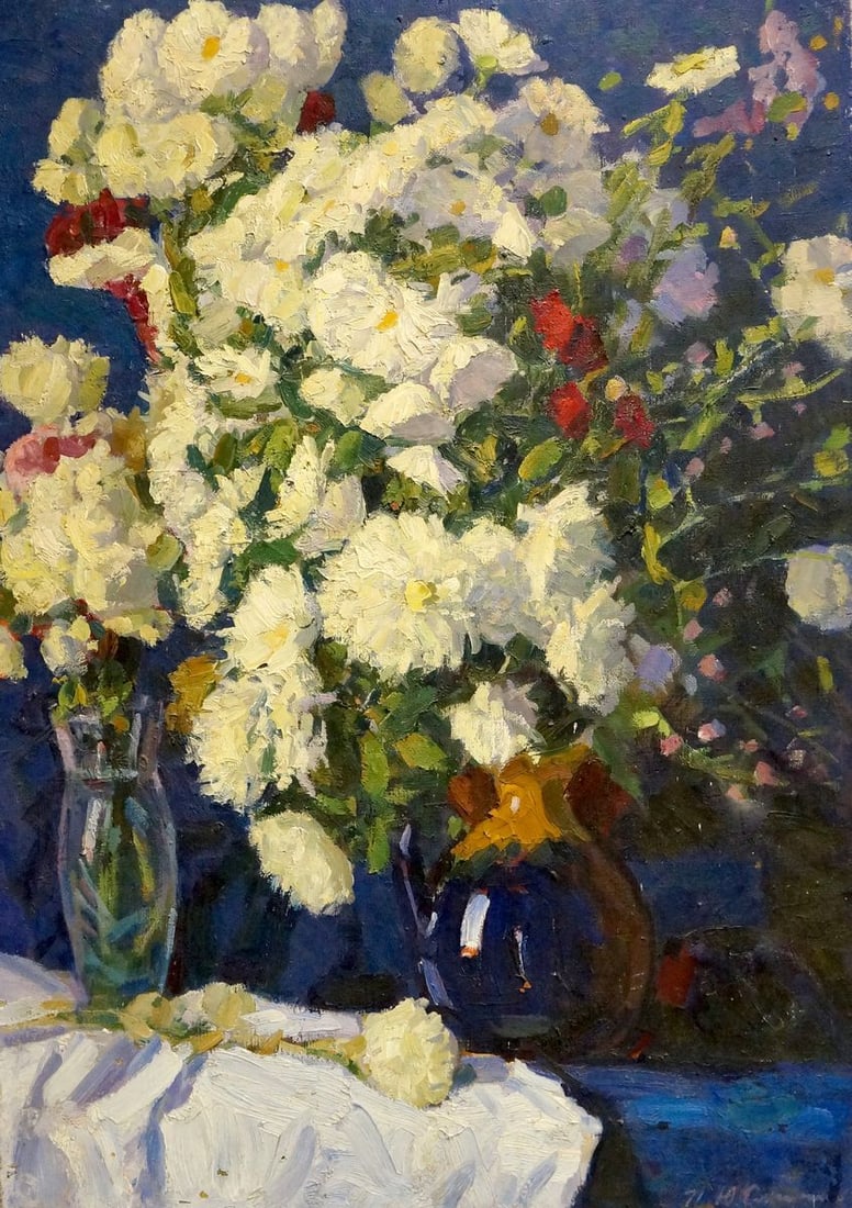 Oil painting Natural gifts Smirnov Yuri Alexandrovich: Title: Oil painting Natural gifts Smirnov Yuri Alexandrovich Description: Vern 1046 *** ABOUT THIS PAINTING *** * TITLE: "Natural gifts" * ARTIST: Smirnov Yuri Alexandrovich * SIZE: 100x80 cm/'39.37x3