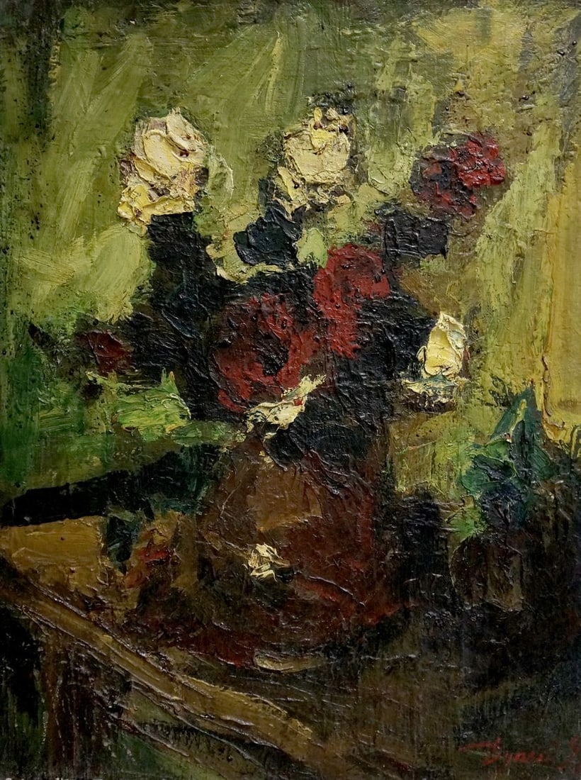Oil painting Red and white roses Dupliy Sergey Alexandrovich (1 of 8)