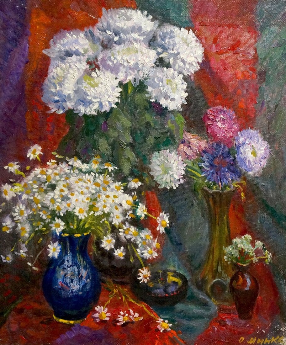 Oil painting Bouquet of flowers Mynka Alexander Fedorovich (1 of 8)