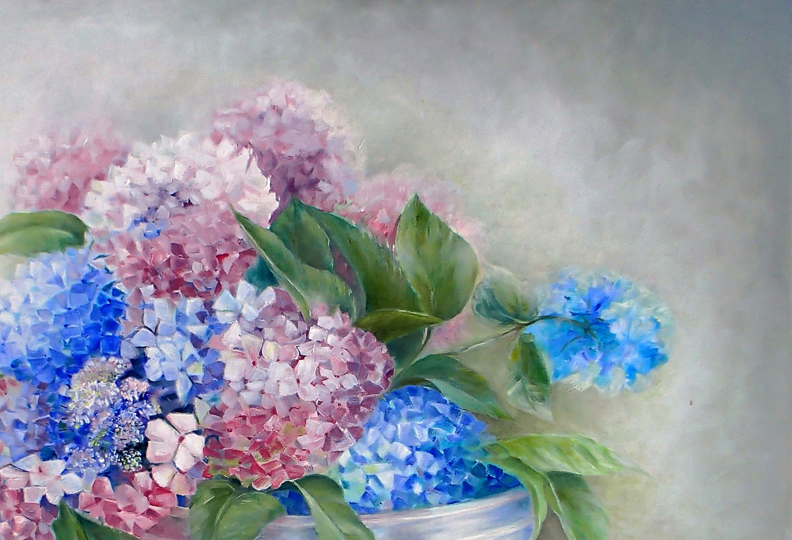 Oil painting Bouquet of hydrangeas Halyna Babak - 3