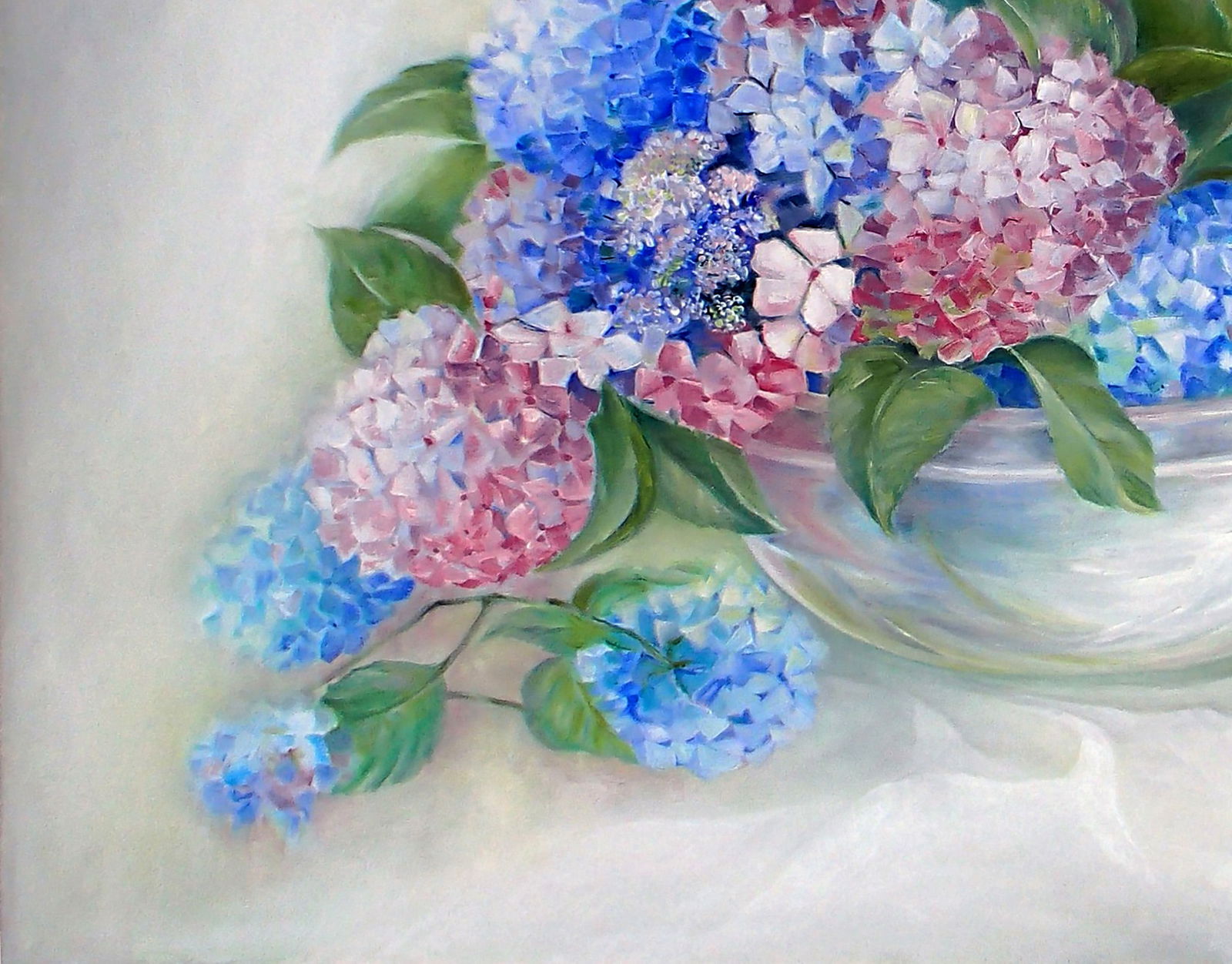 Oil painting Bouquet of hydrangeas Halyna Babak - 4