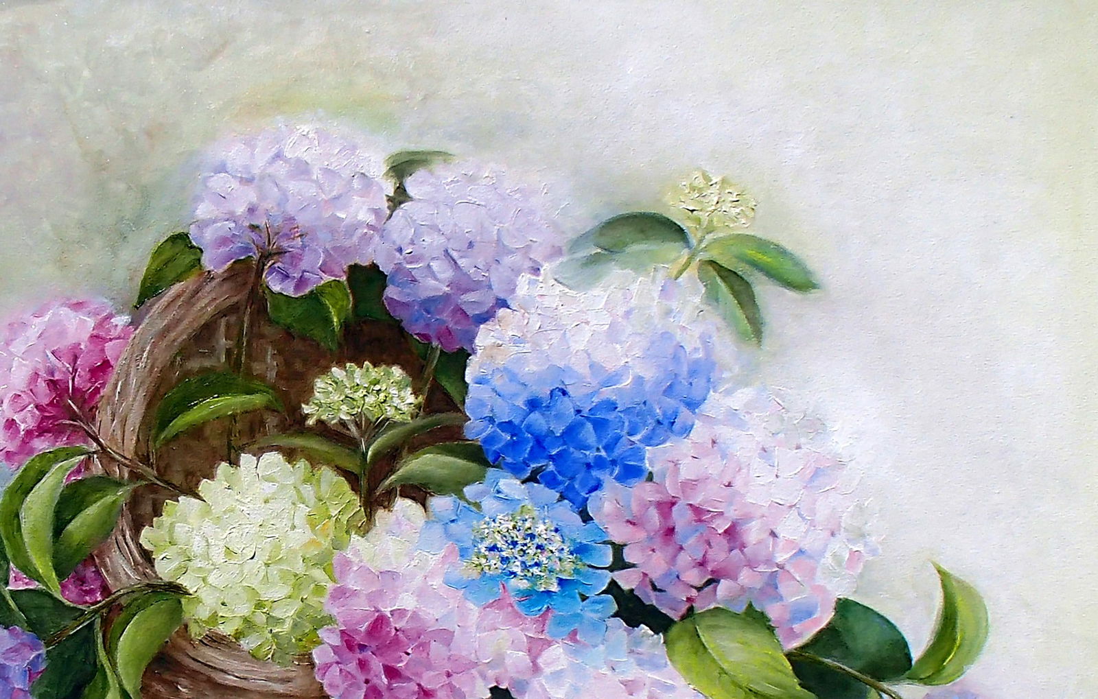 Oil painting Fresh hydrangeas Halyna Babak - 3