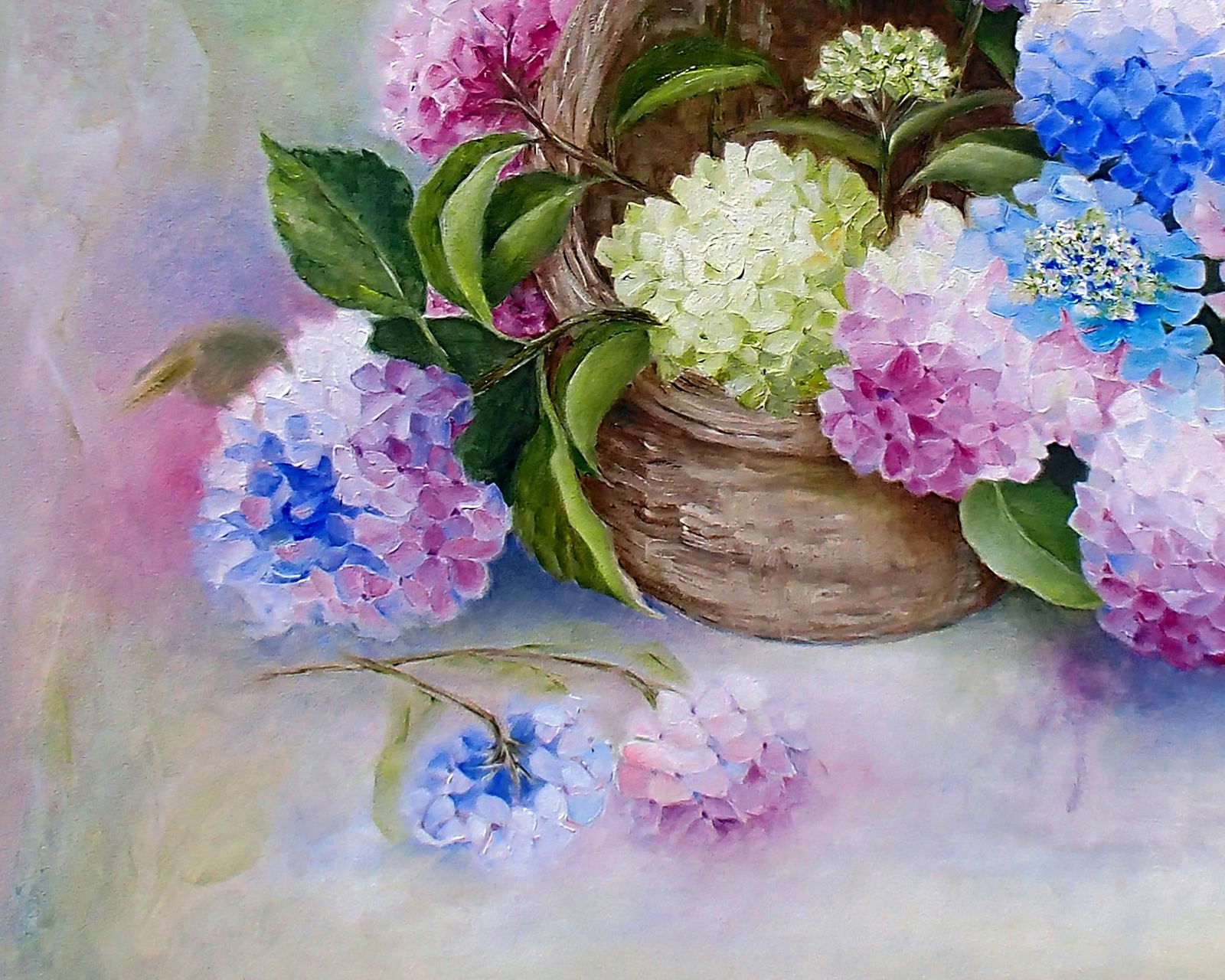 Oil painting Fresh hydrangeas Halyna Babak - 4