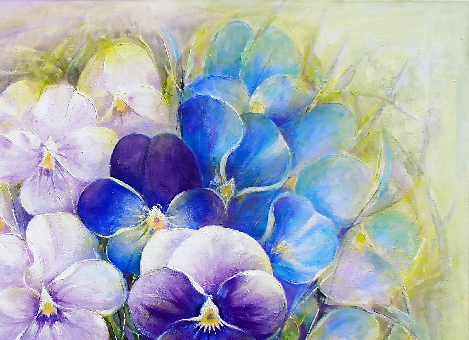 Acrylic painting Violets Halyna Babak - 3