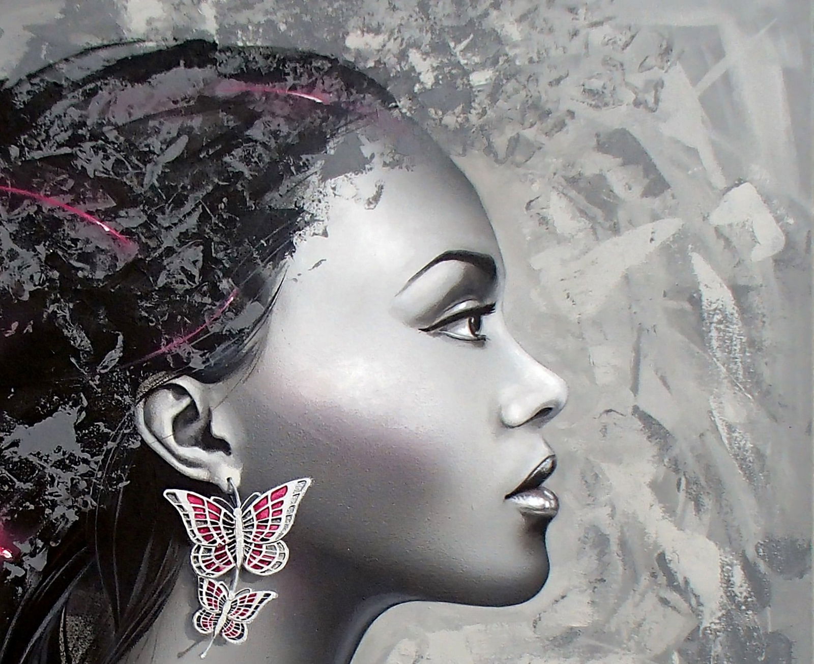 Acrylic painting Young lady Victor Babak - 3