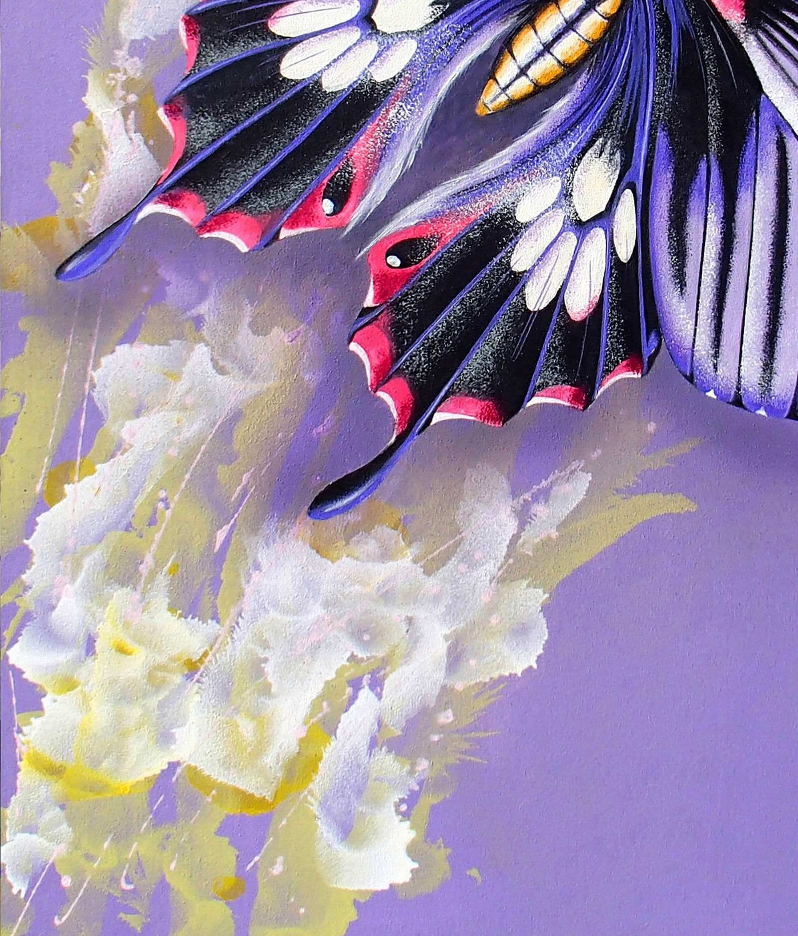 Acrylic painting Flight of a purple butterfly Victor Babak - 4