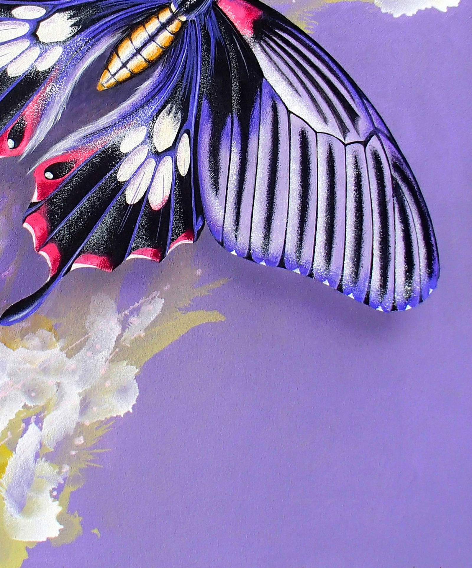 Acrylic painting Flight of a purple butterfly Victor Babak - 5