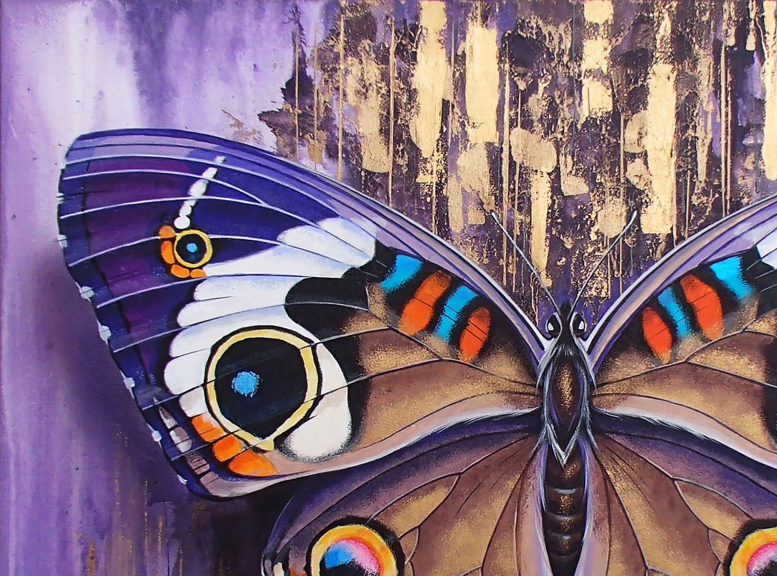 Acrylic painting Mysterious butterfly Victor Babak - 2