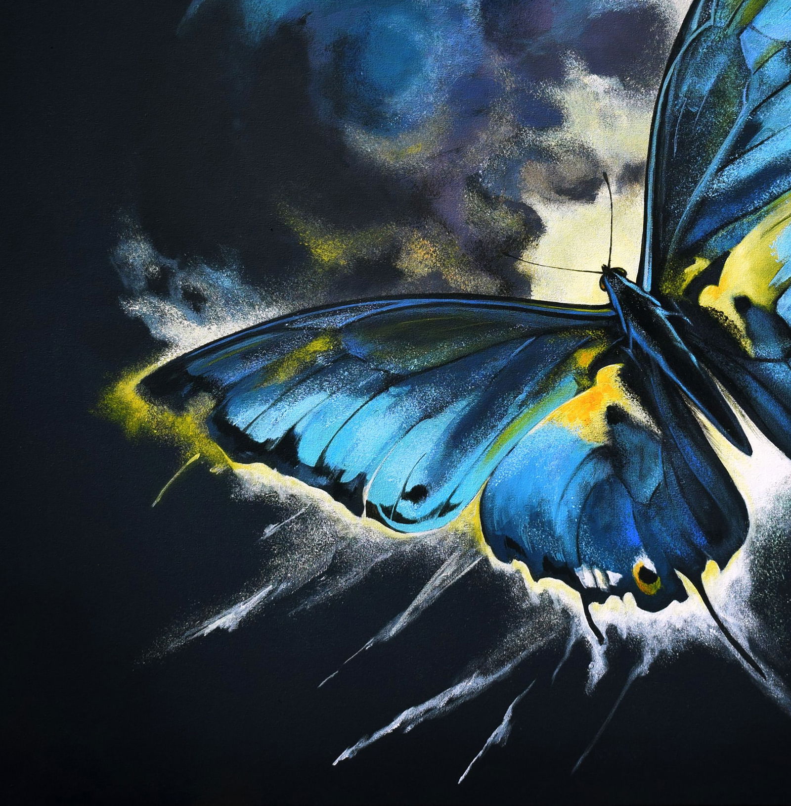 Acrylic painting Moonlight butterfly Victor Babak - 4