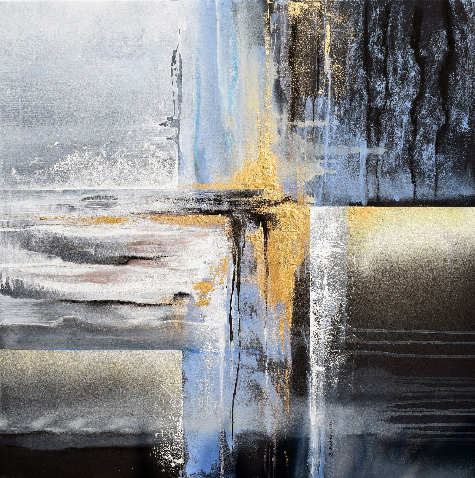 Acrylic painting Dawn outside the window Victor Babak (1 of 5)