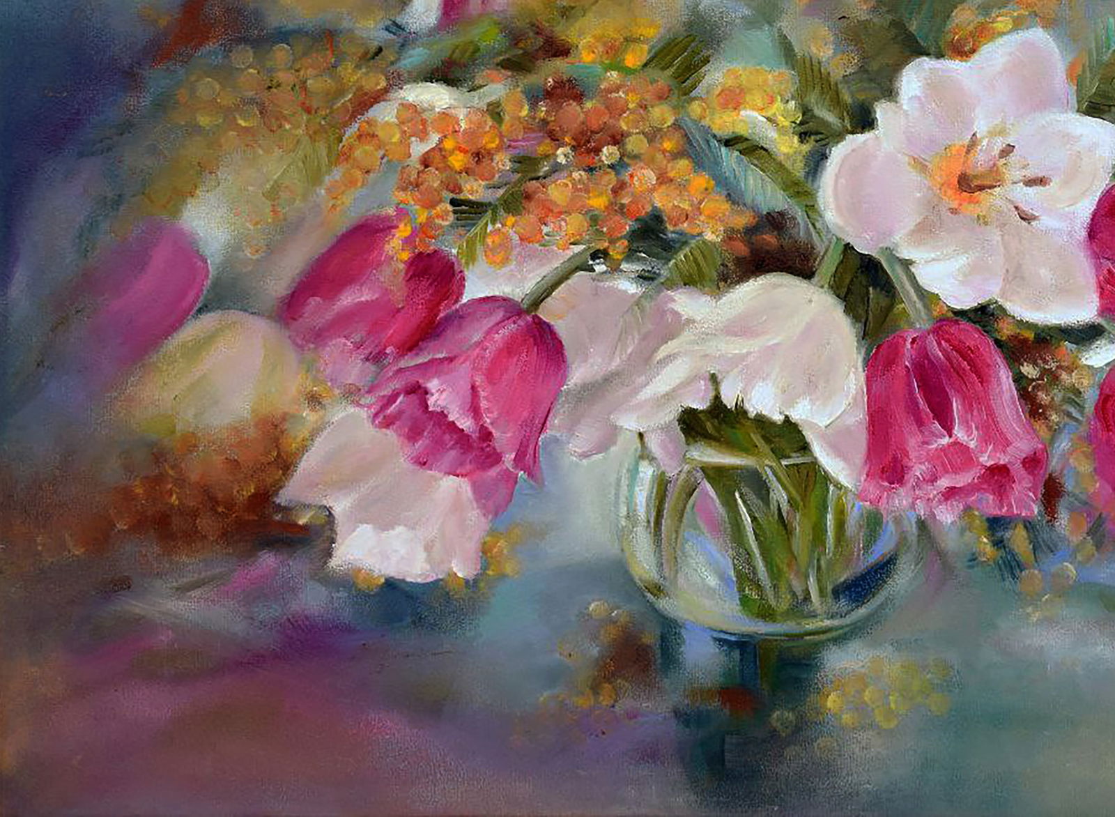 Oil painting Still life with tulips Halyna Babak - 4
