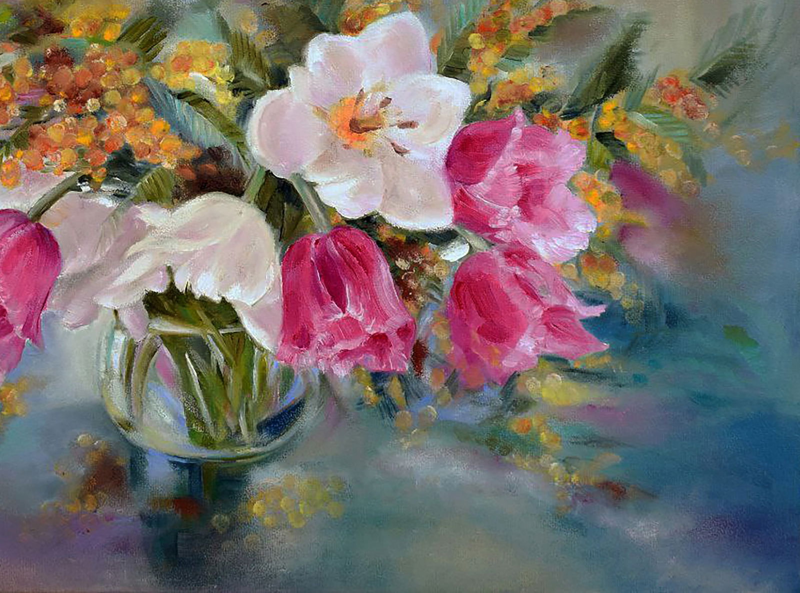 Oil painting Still life with tulips Halyna Babak - 5