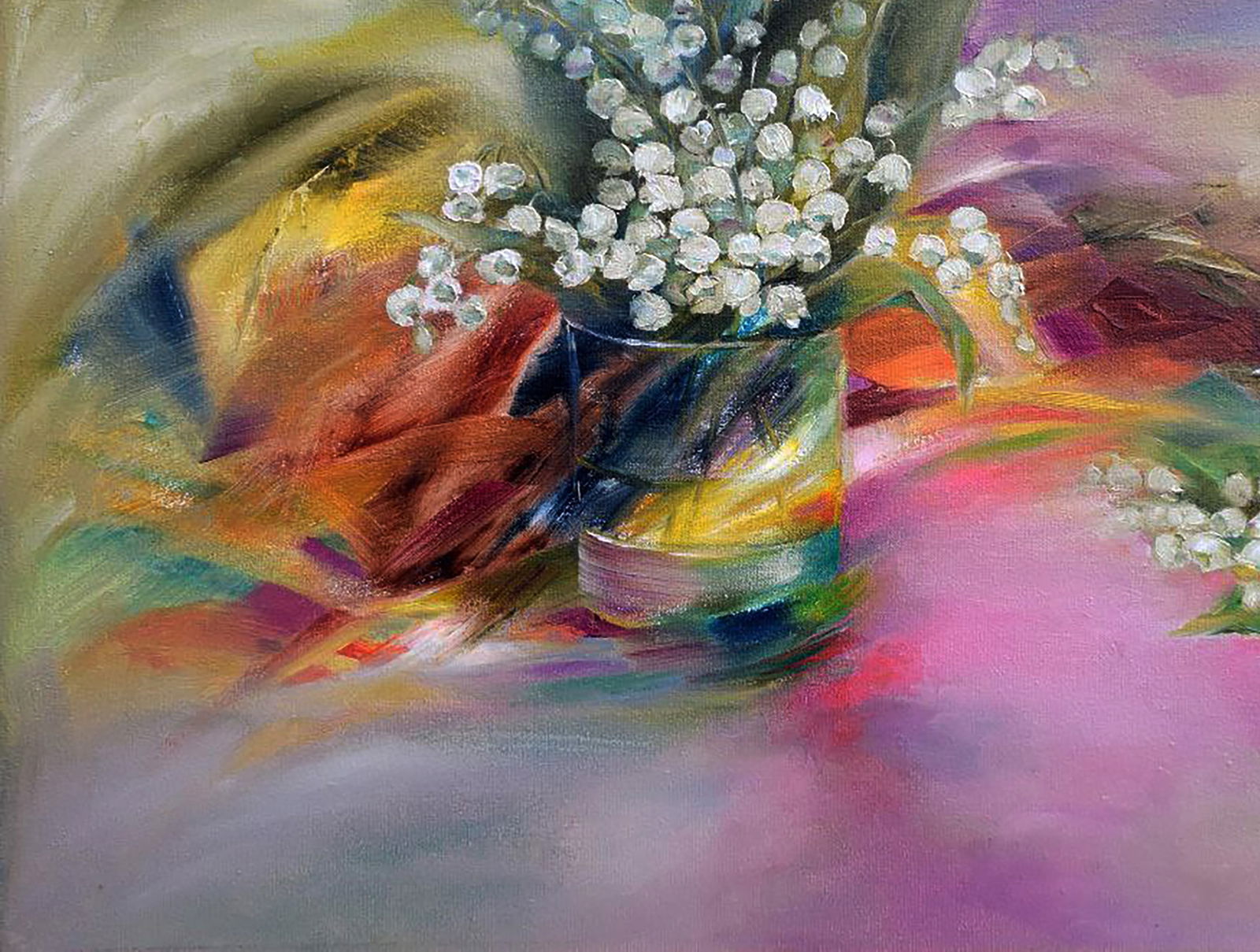 Oil painting Bouquet of lilies of the valley Halyna Babak - 4