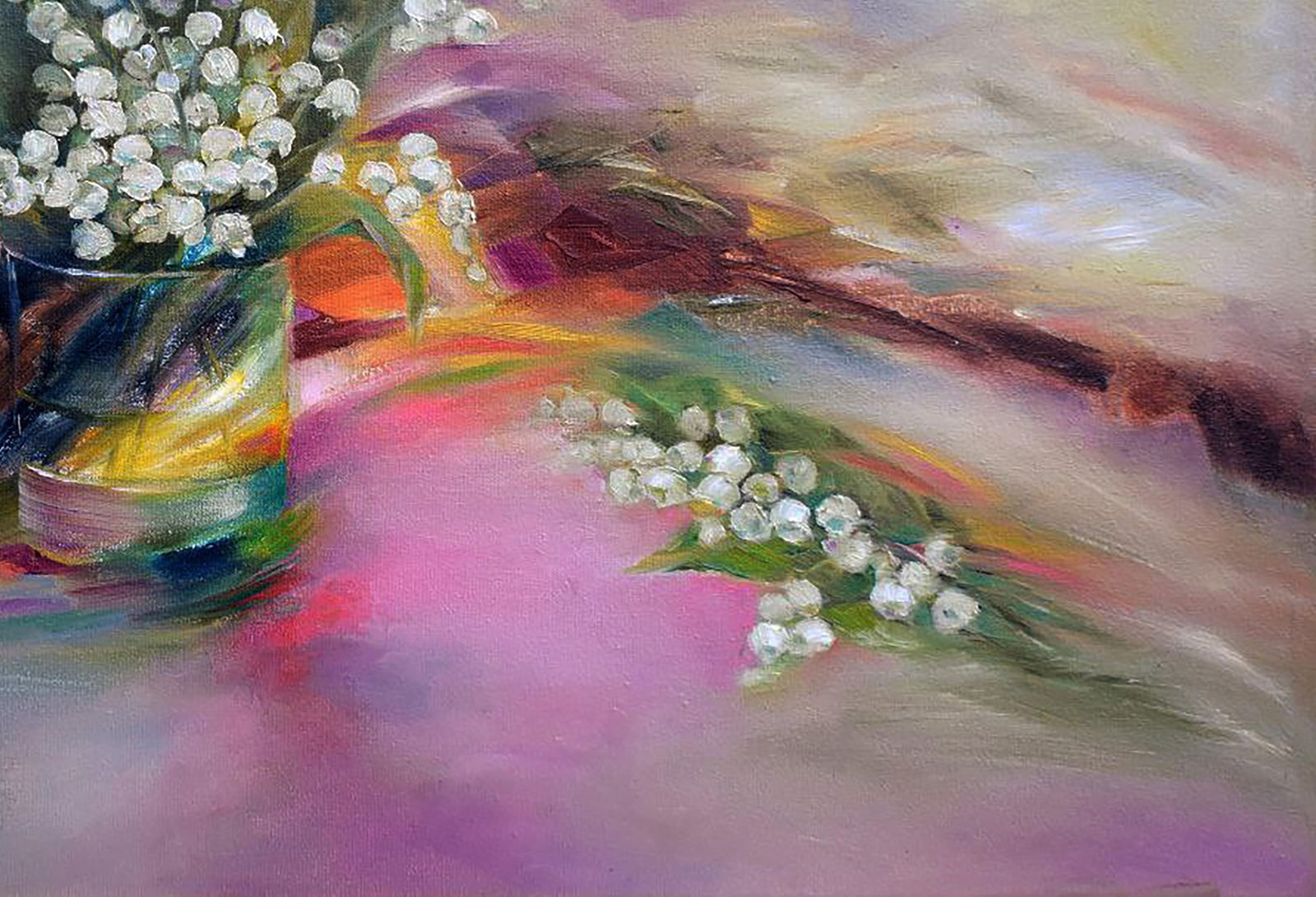 Oil painting Bouquet of lilies of the valley Halyna Babak - 5