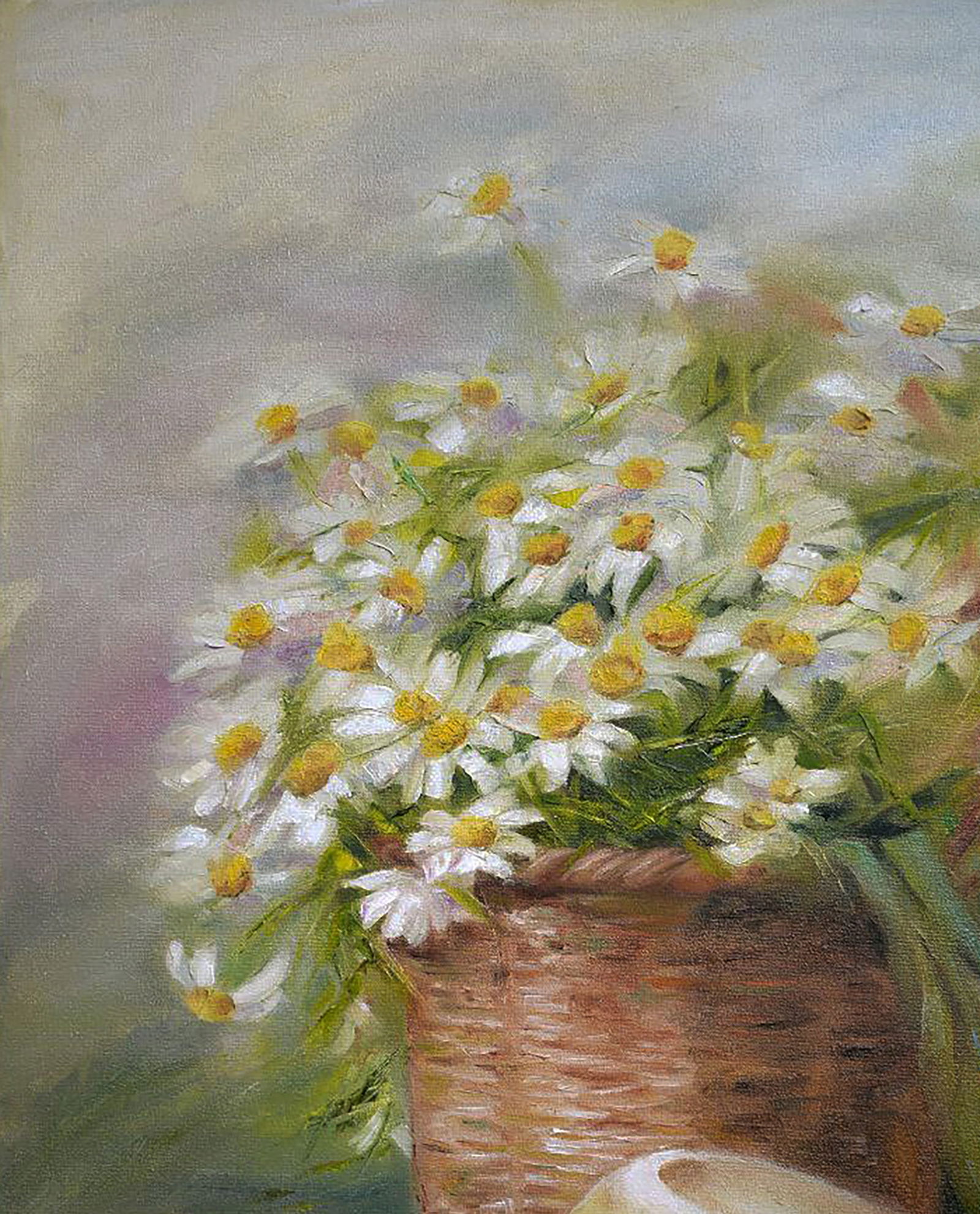 Oil painting A bouquet of daisies on the table Halyna Babak - 2