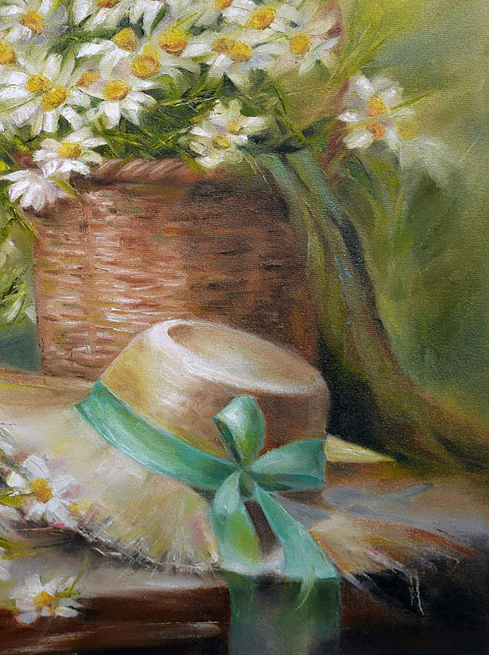Oil painting A bouquet of daisies on the table Halyna Babak - 5