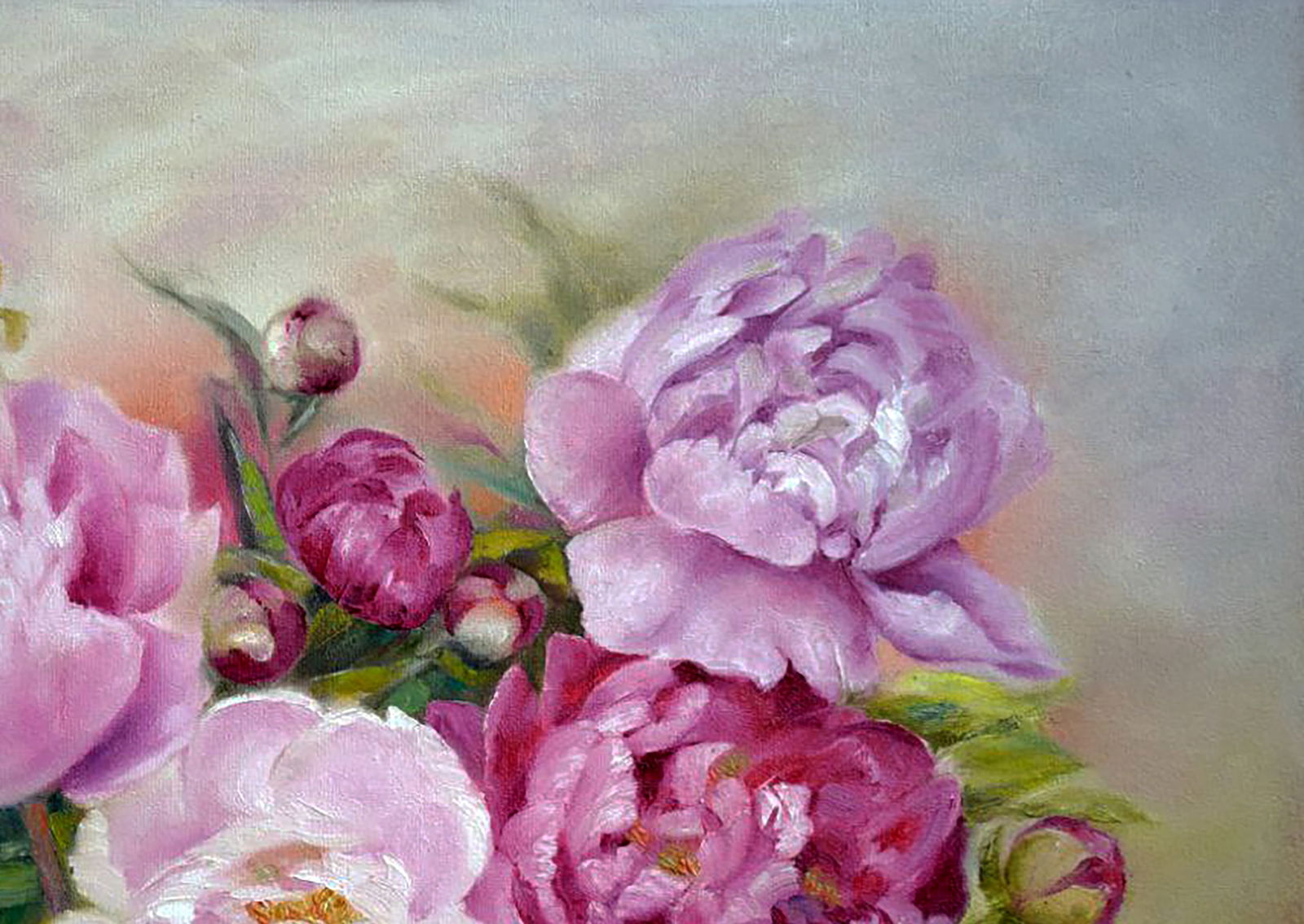 Oil painting Bouquet of peony Halyna Babak - 3
