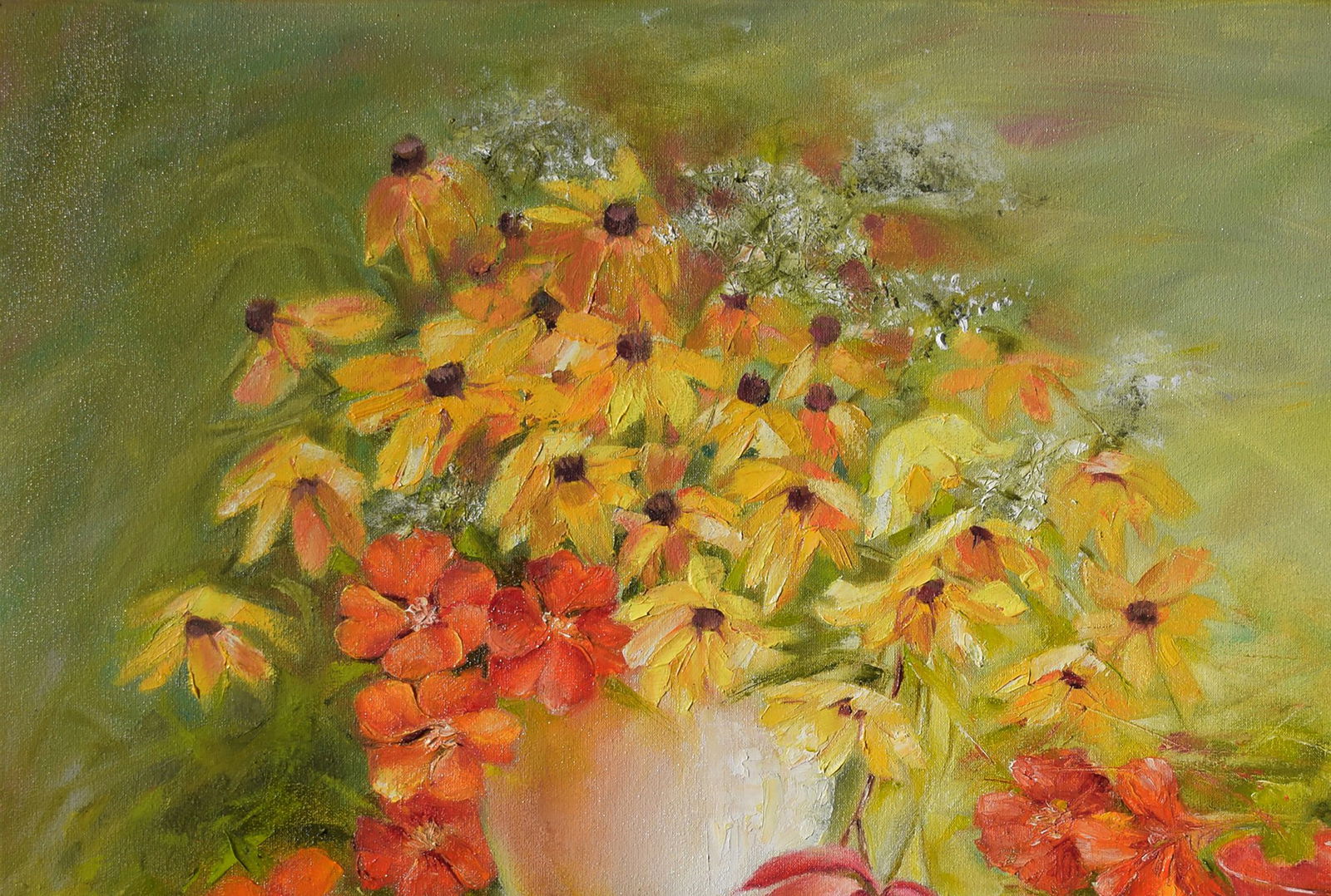 Oil painting Summer mood of flowers Halyna Babak - 2