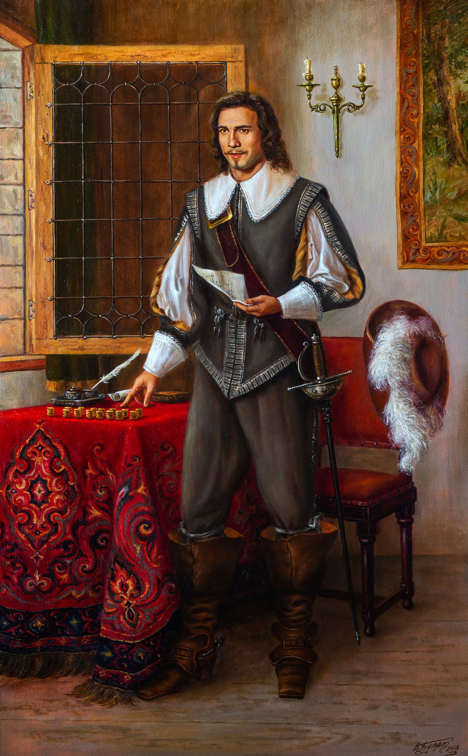 Oil painting Aramis's Golden Dreams Valeriy Bulat (1 of 7)