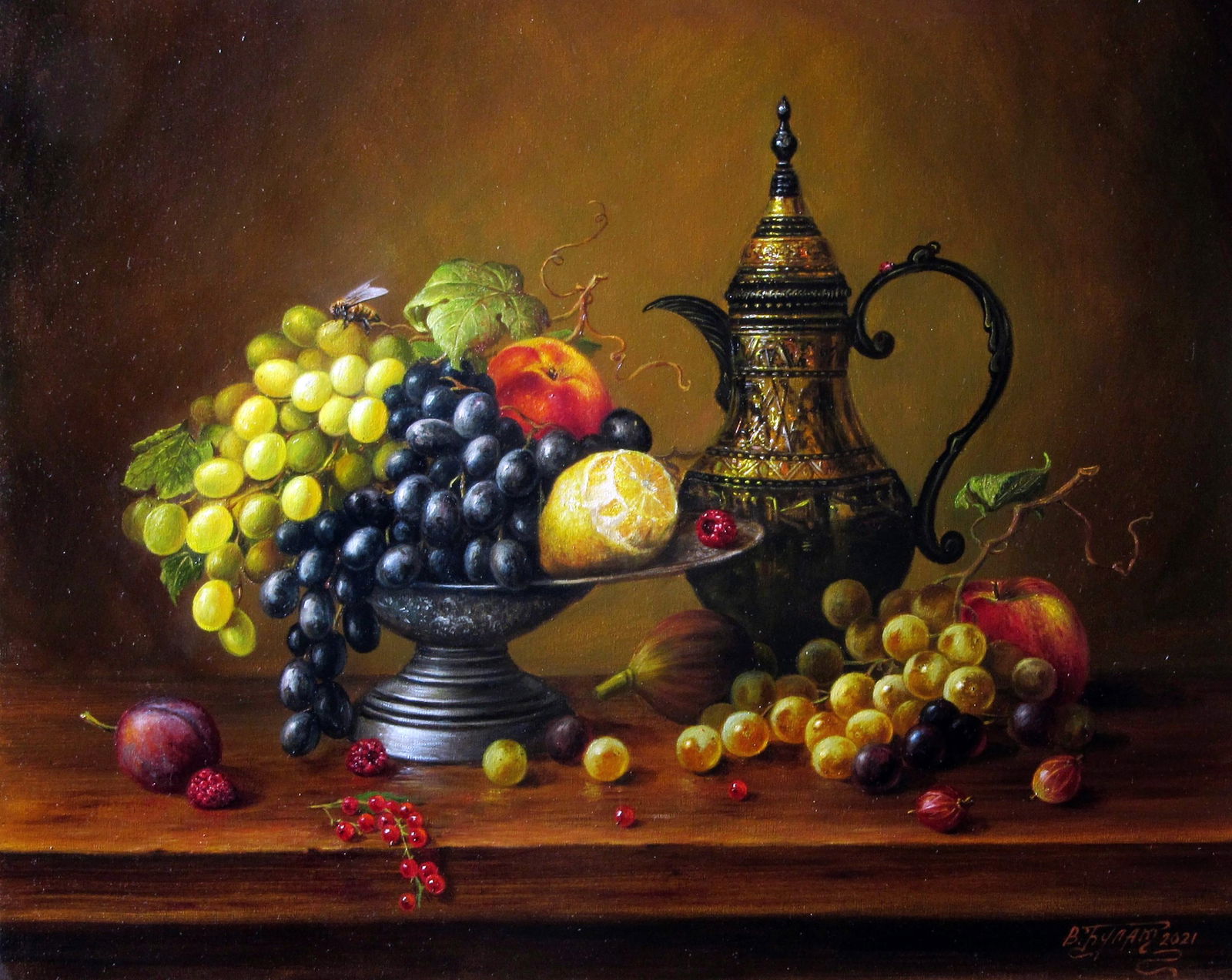 Oil painting Fruits of the earth Valeriy Bulat: Title: Oil painting Fruits of the earth Valeriy Bulat Description: 43BUL Painter: Valeriy Bulat Size: 40x50 cm/15.74x19.68 inches Components: oil, canvas Original painting CONDITION: excellent