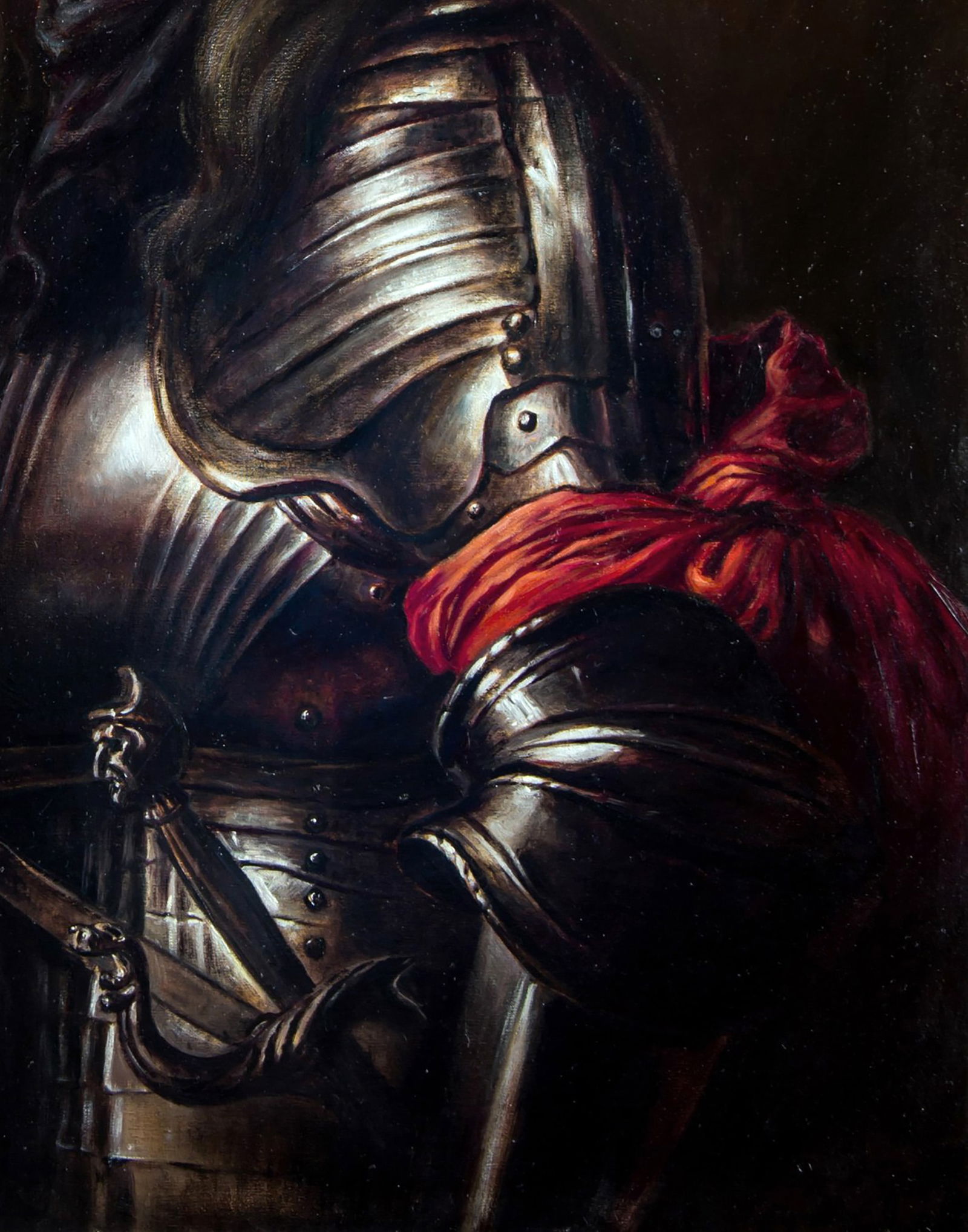 Oil painting Self-portrait in knight's armor Valeriy Bulat - 7