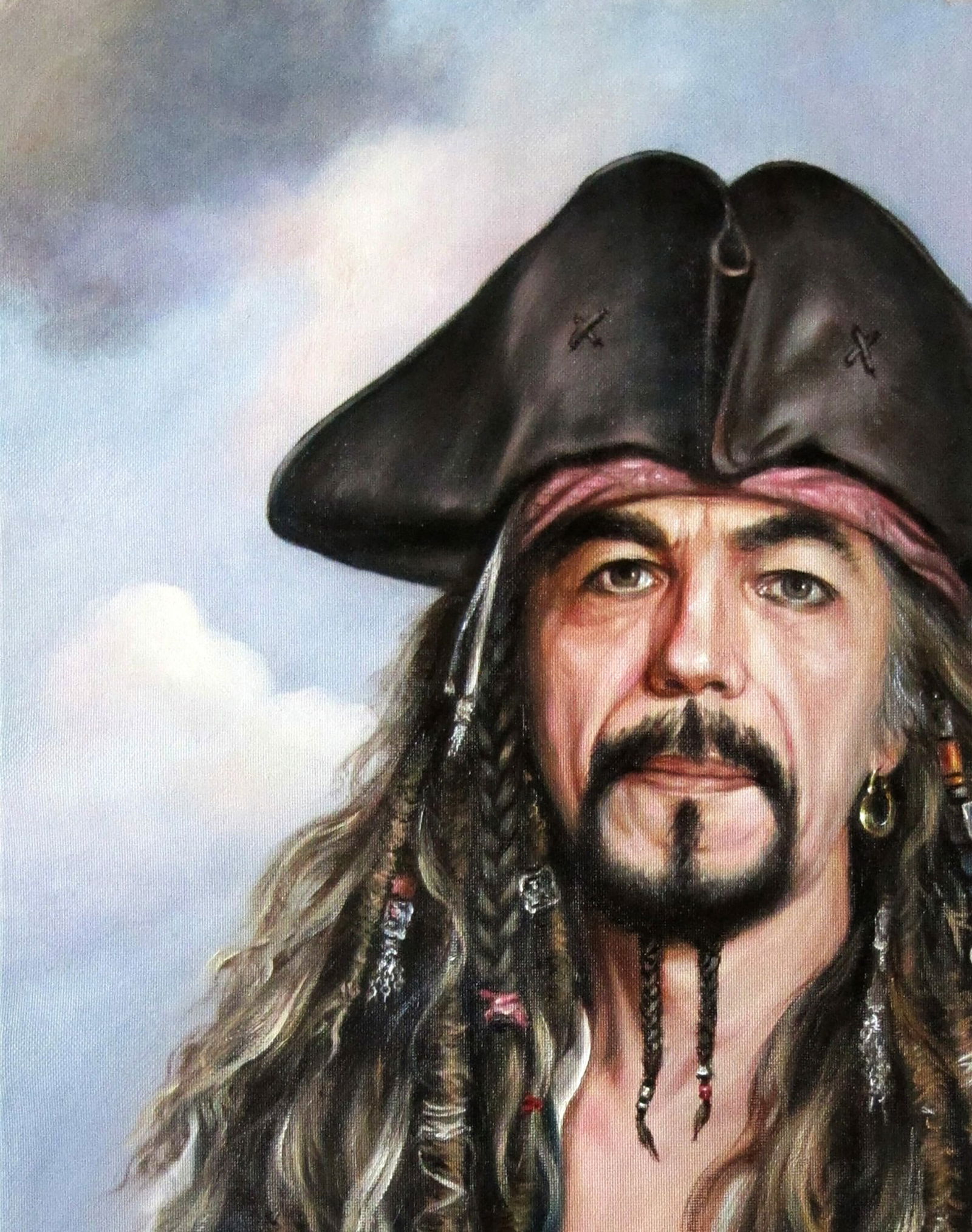 Oil painting Self-portrait as Jack Sparrow Valeriy Bulat - 4