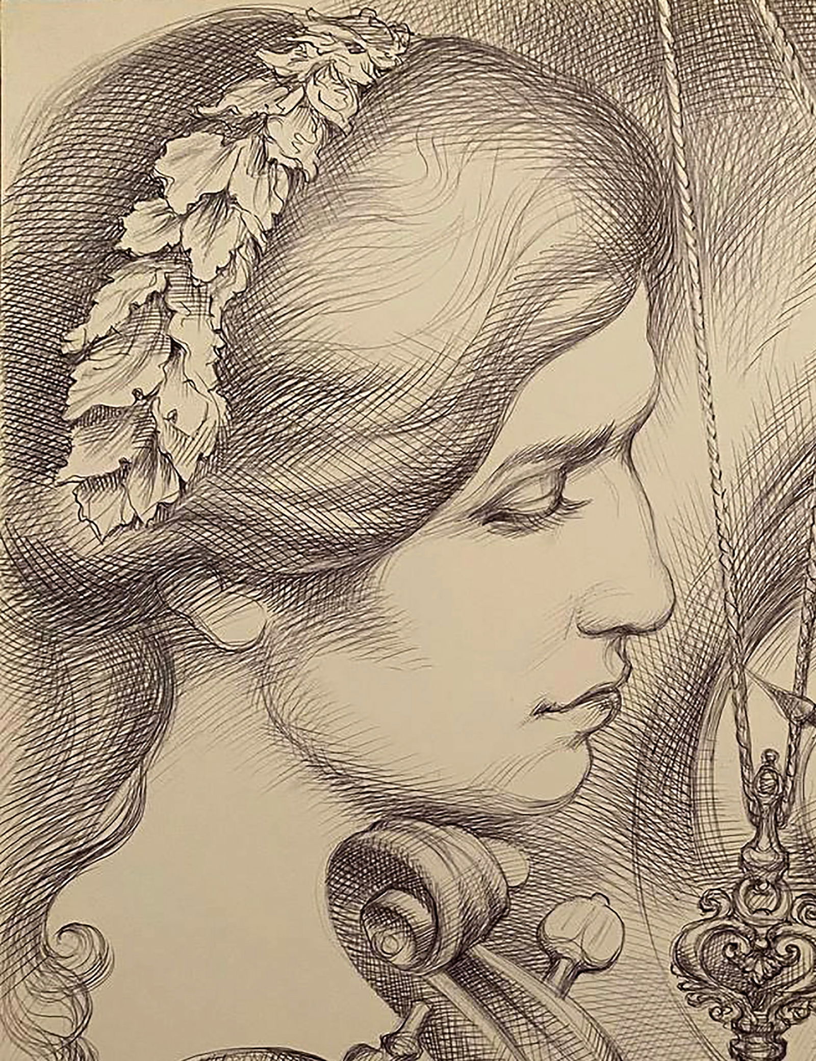 Pen painting Key time in art Natalia Bulat - 2