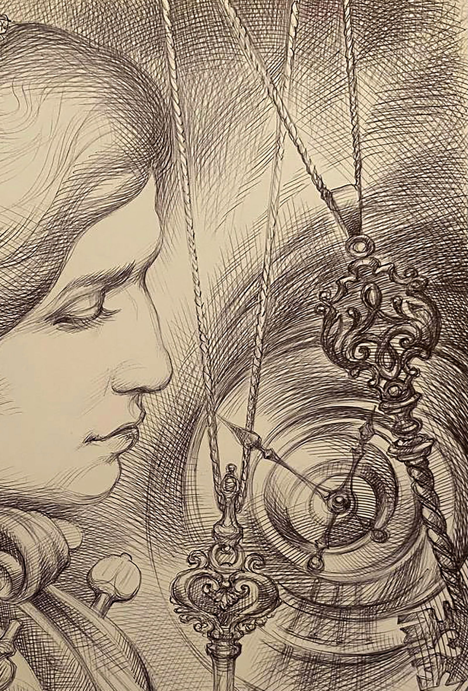 Pen painting Key time in art Natalia Bulat - 3