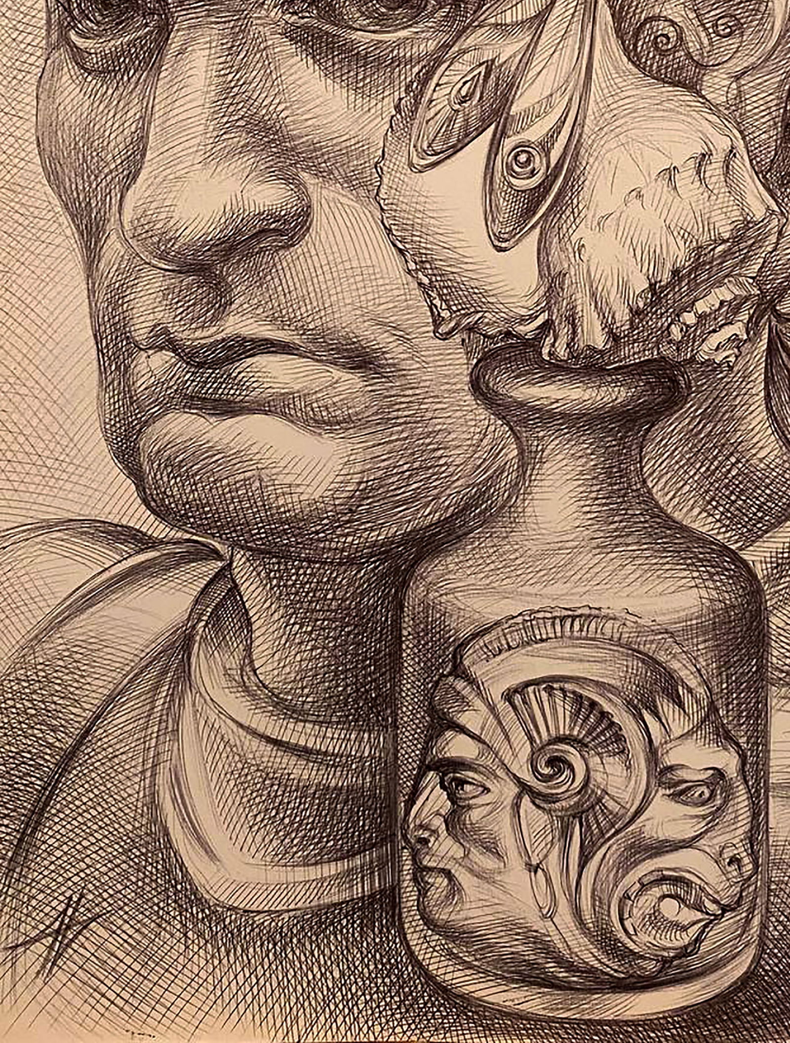 Pen painting Thoughtful look Natalia Bulat - 4