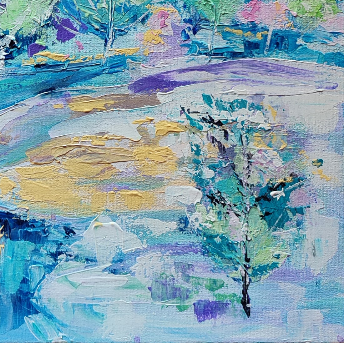 Acrylic painting Blue lace Olena Kirik - 4