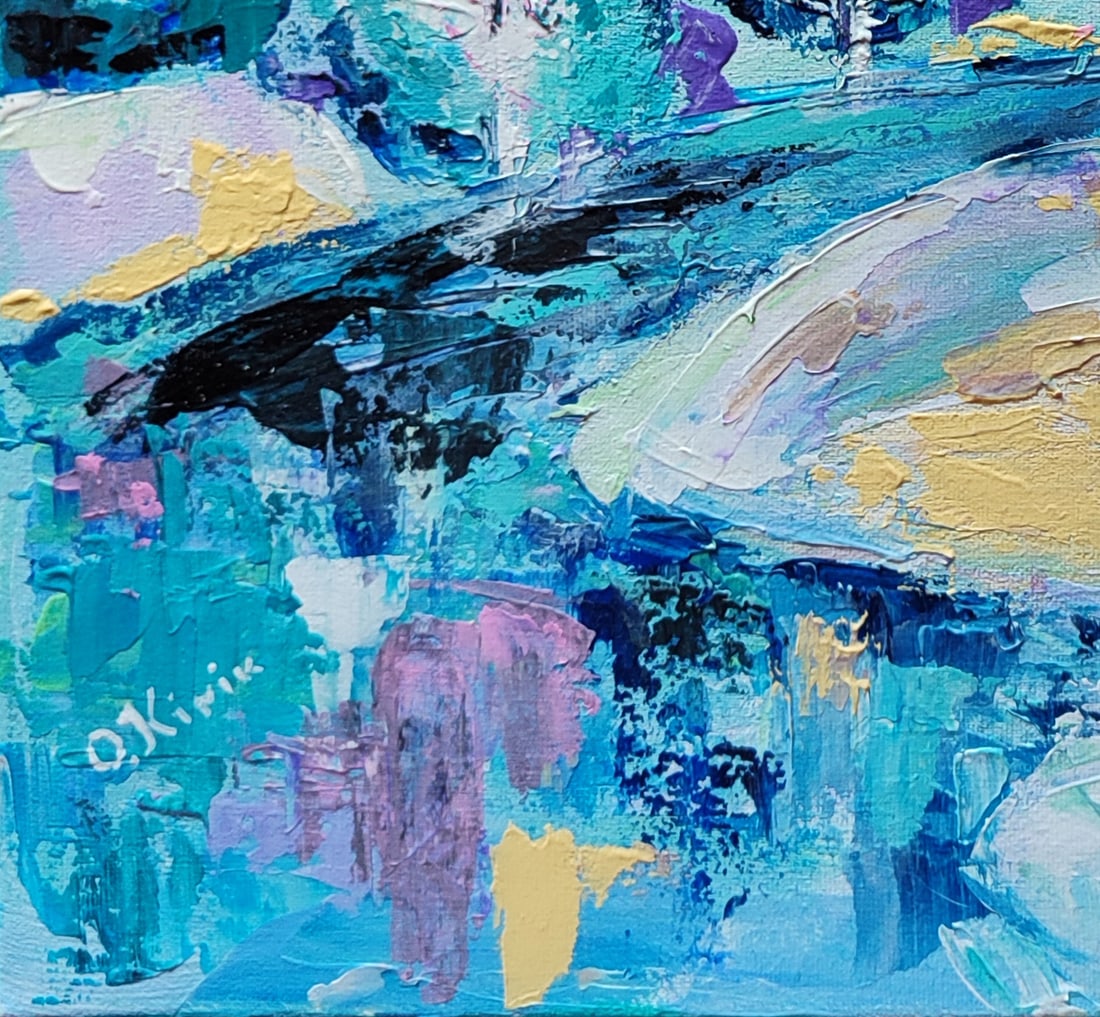 Acrylic painting Blue lace Olena Kirik - 5