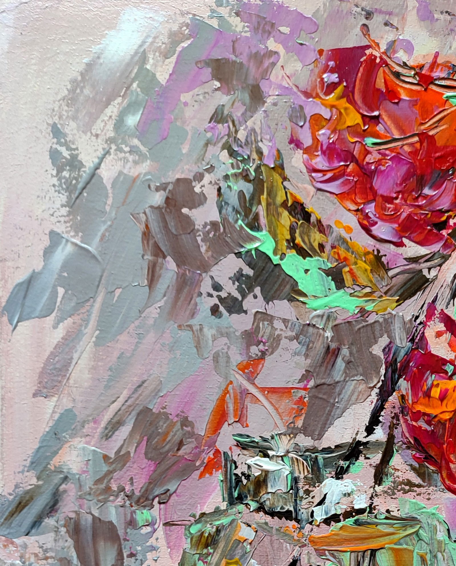 Acrylic painting Red viburnum Olena Kirik - 2