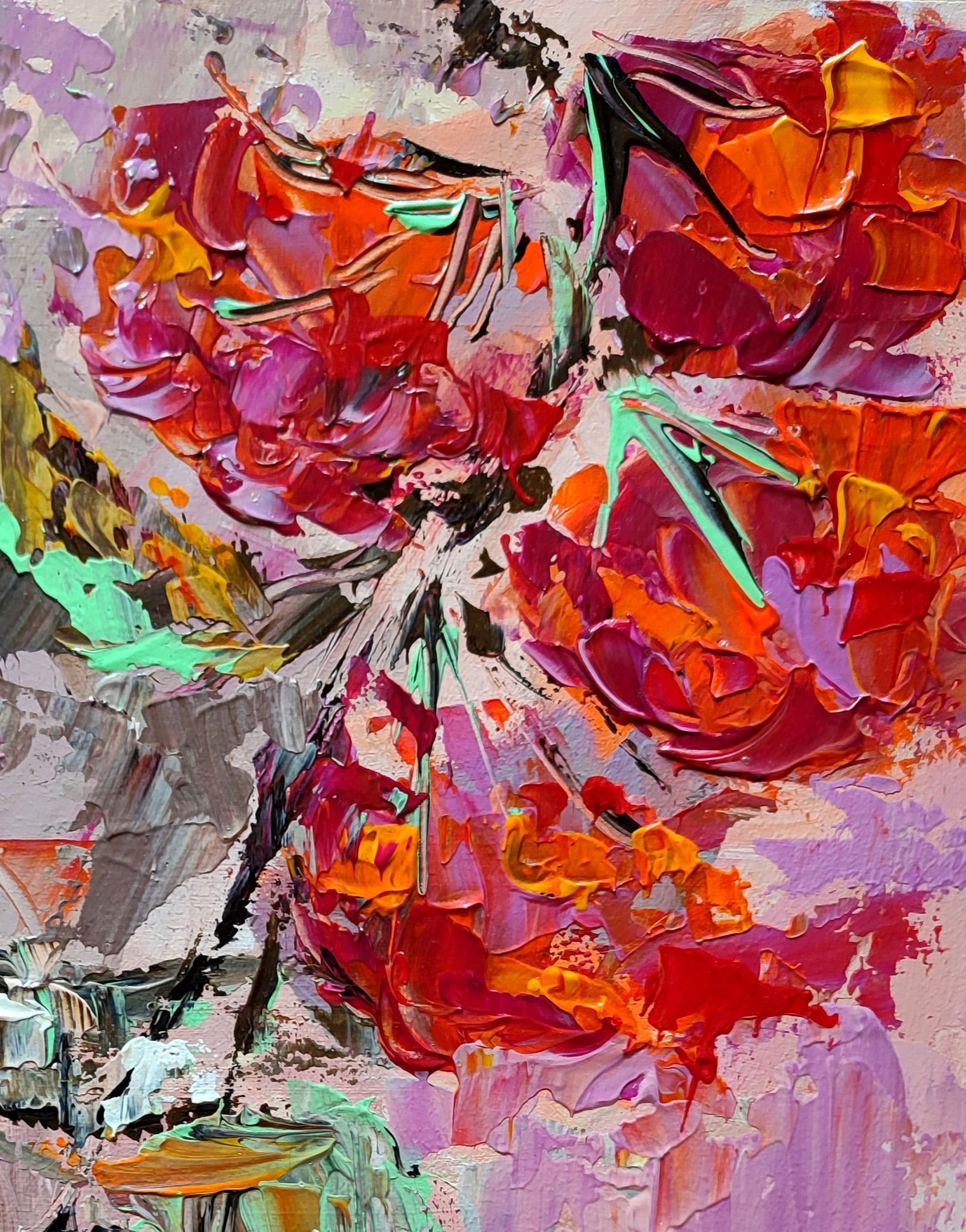 Acrylic painting Red viburnum Olena Kirik - 3