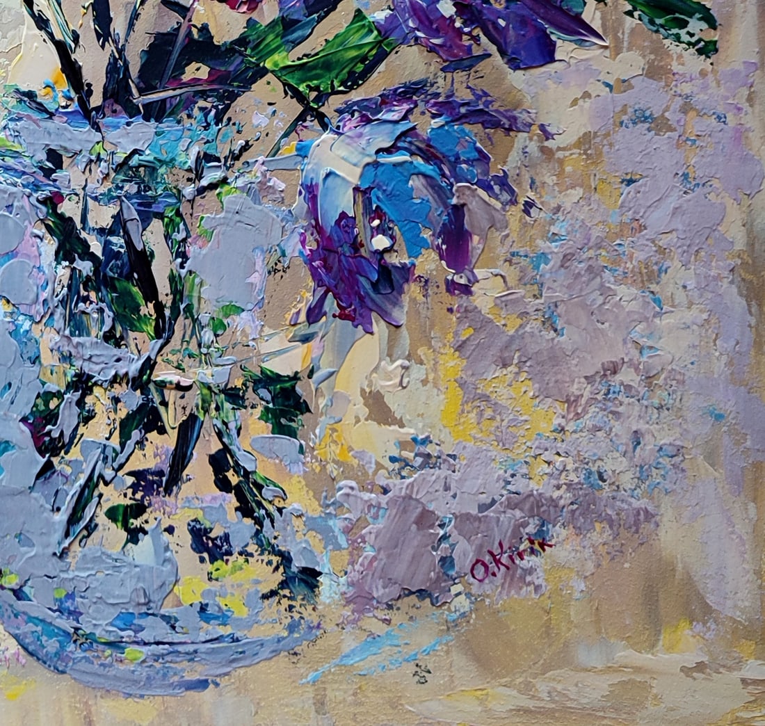 Acrylic painting Red tulip Olena Kirik - 5