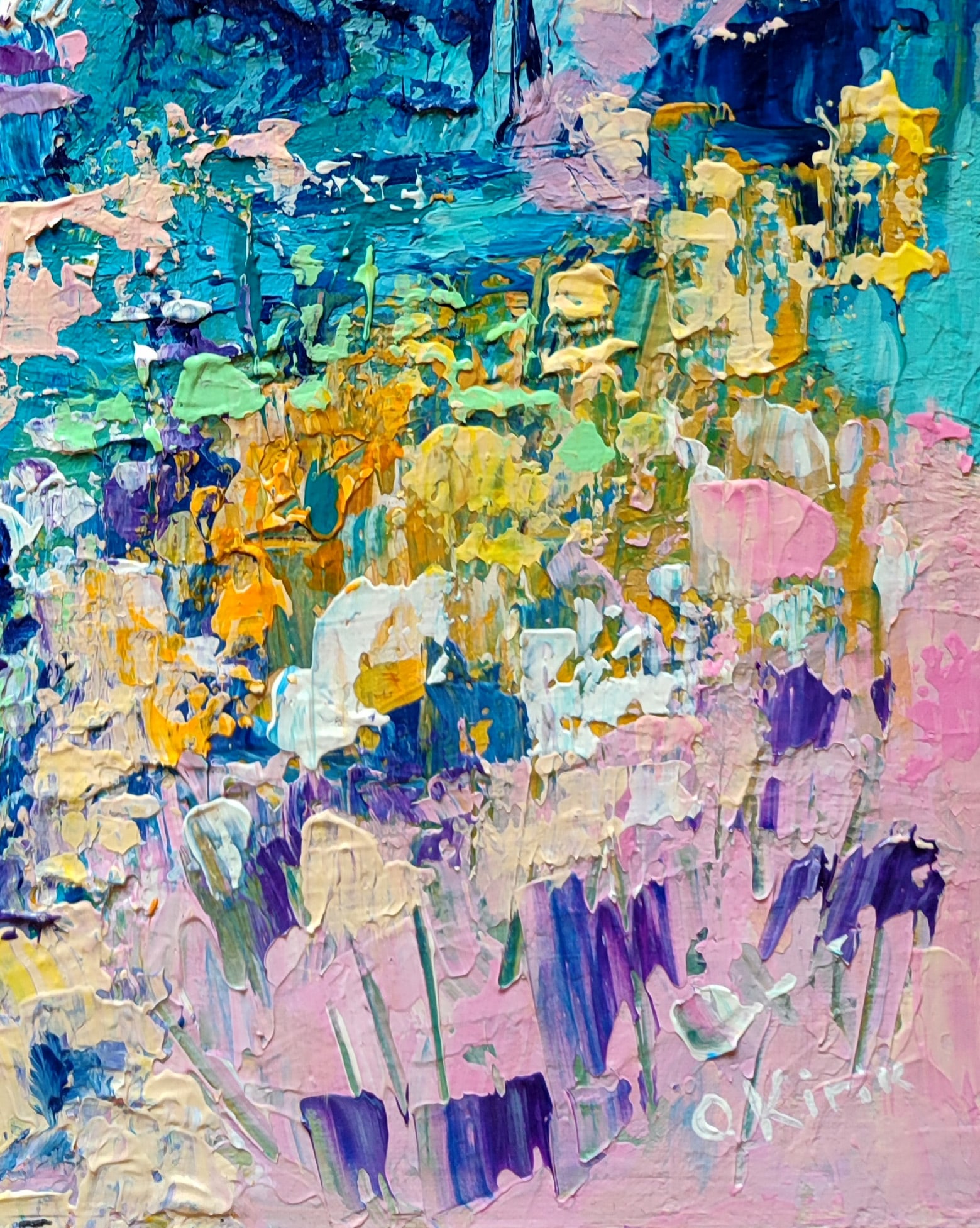 Acrylic painting Crocuses Olena Kirik - 5
