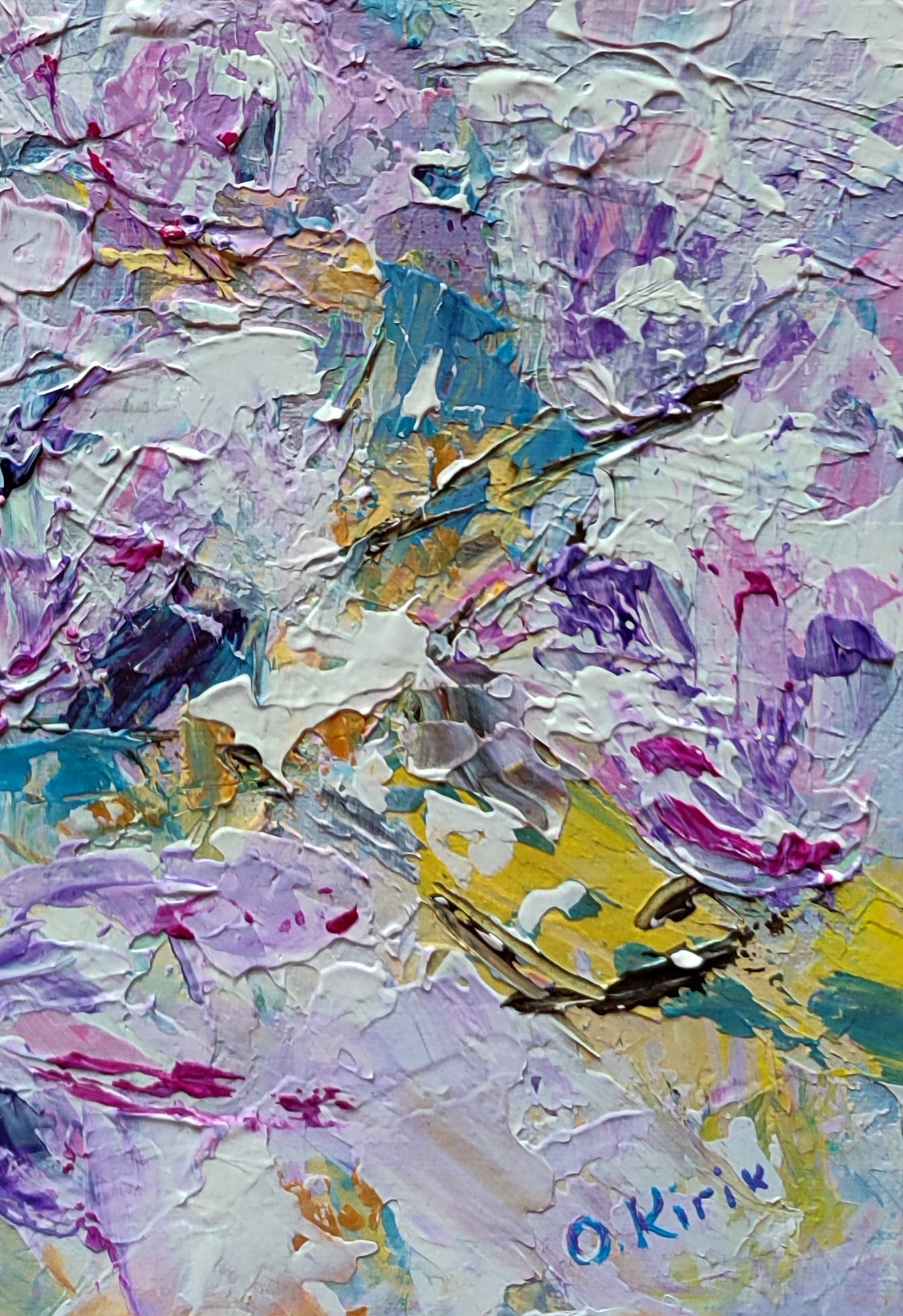 Acrylic painting Magic magnolia in the field Olena Kirik - 5