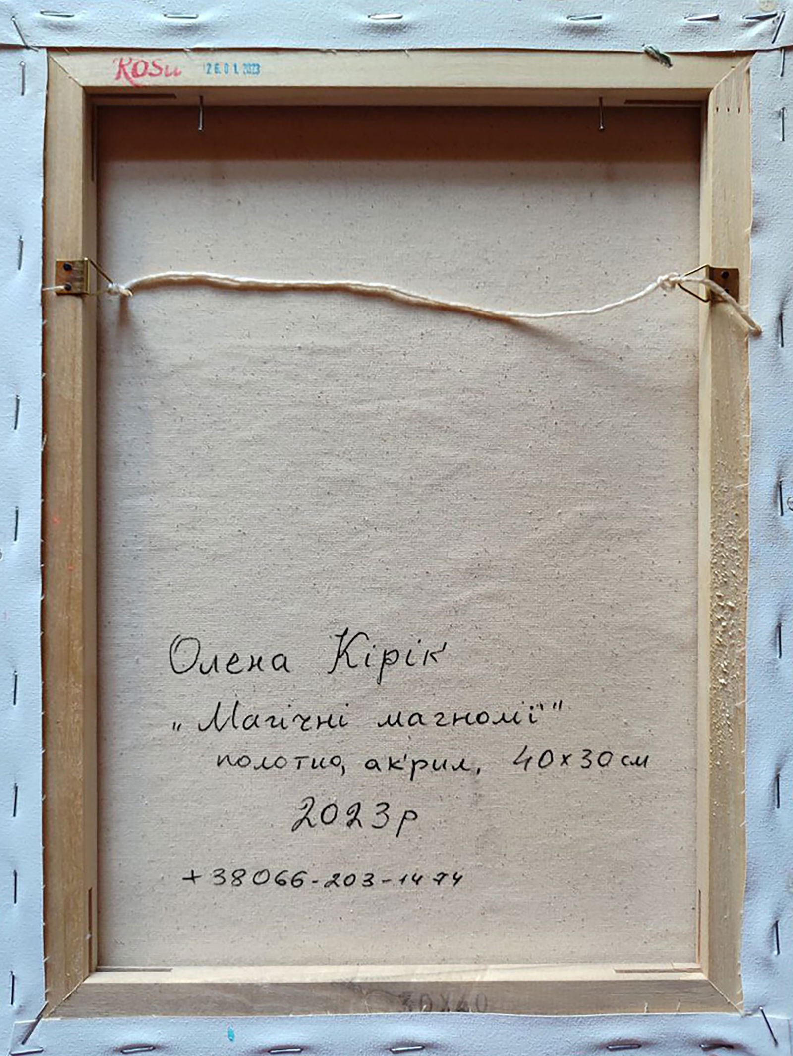 Acrylic painting Magic magnolia in the field Olena Kirik - 6