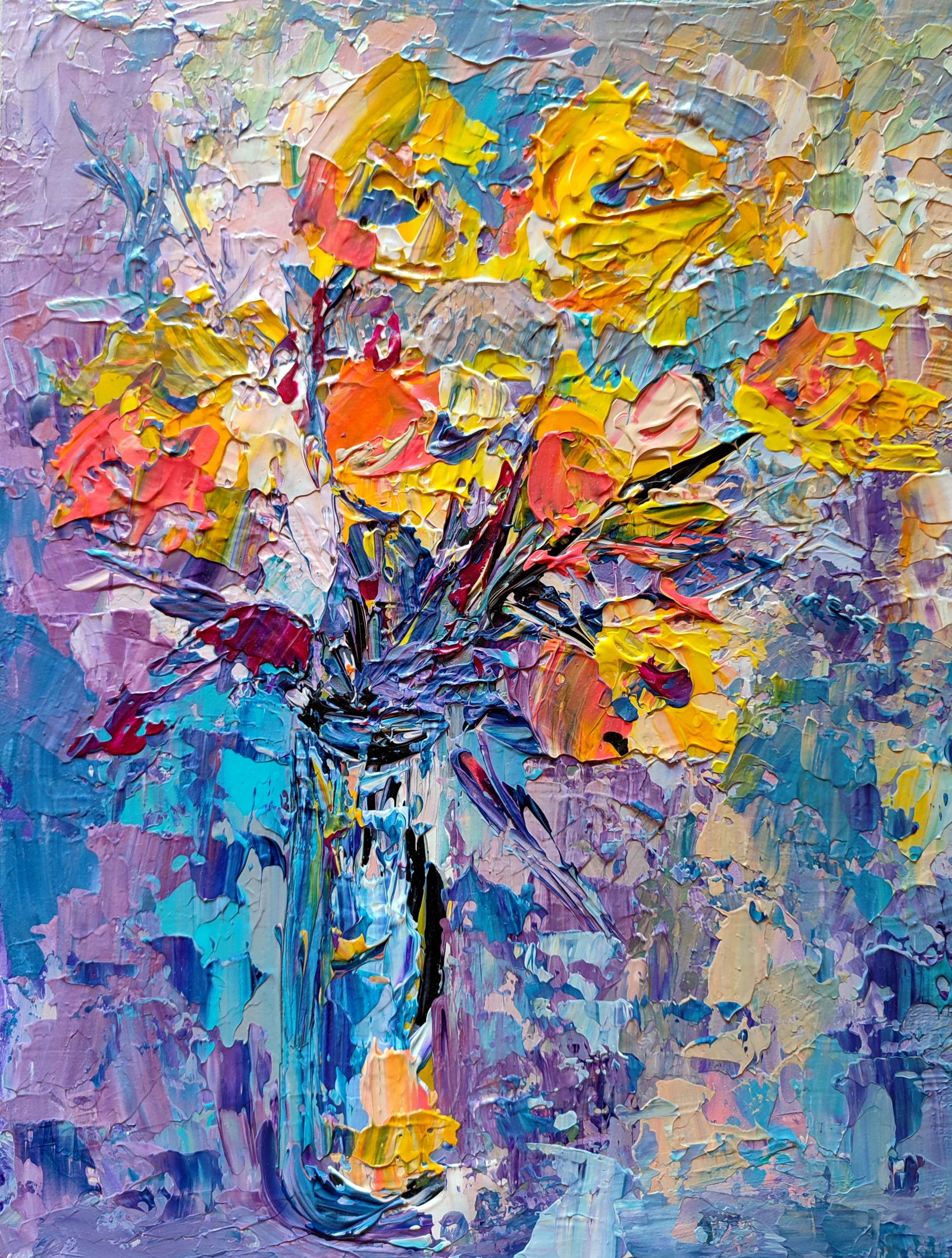 Acrylic painting Mosaic Olena Kirik (1 of 6)