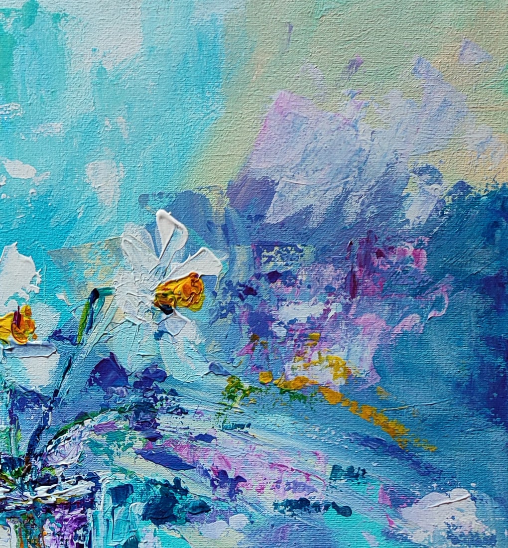 Acrylic painting Daffodils at dawn Olena Kirik - 3