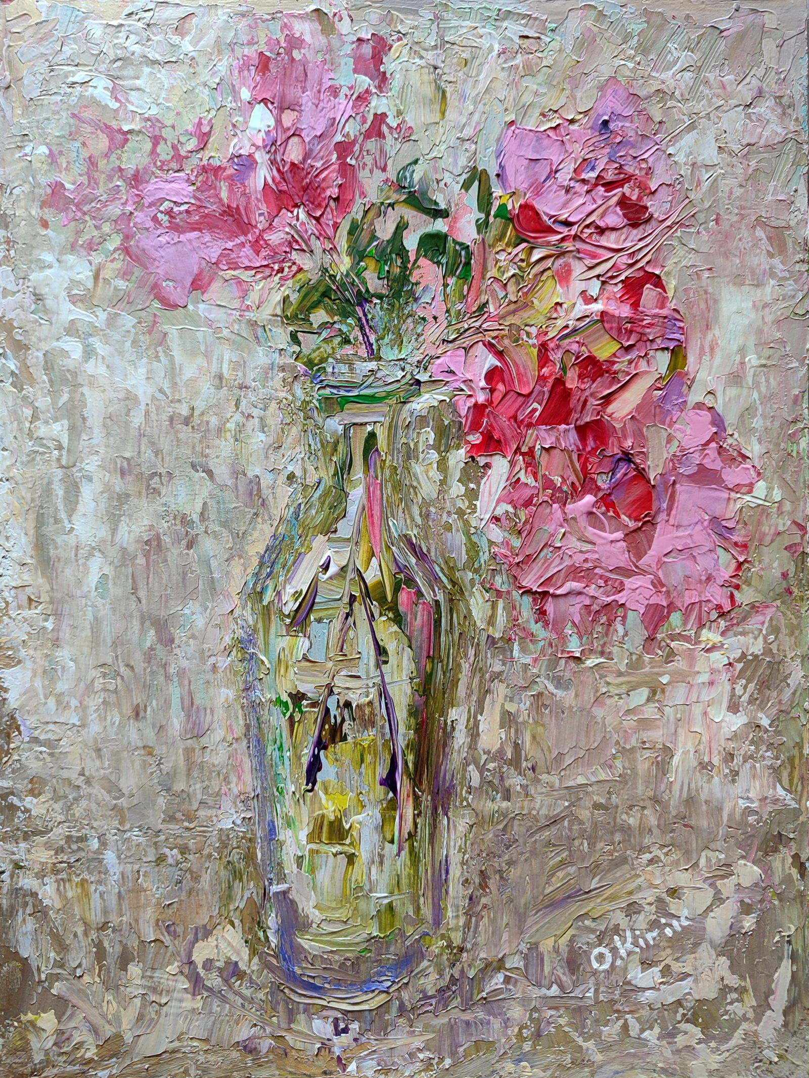 Acrylic painting Tenderness Olena Kirik (1 of 6)