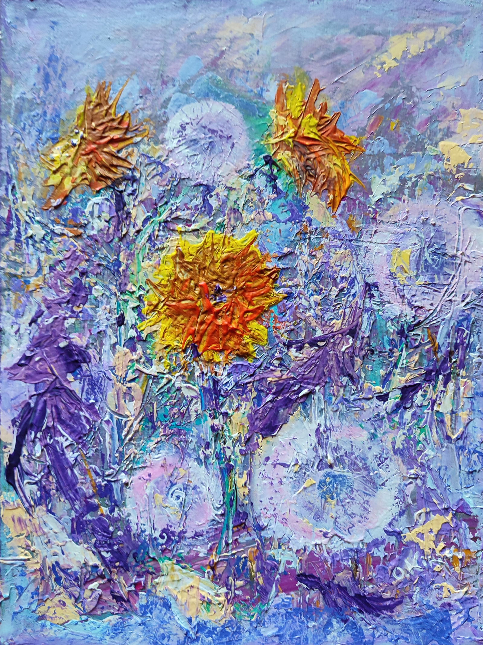 Acrylic painting Dandelions Olena Kirik: Title: Acrylic painting Dandelions Olena Kirik Description: 31KIRIK Painter: Olena Kirik Size: 40x30 cm/15.74x11.81 inches Components: acrylic, canvas Original painting CONDITION: excellent ARTIST: 