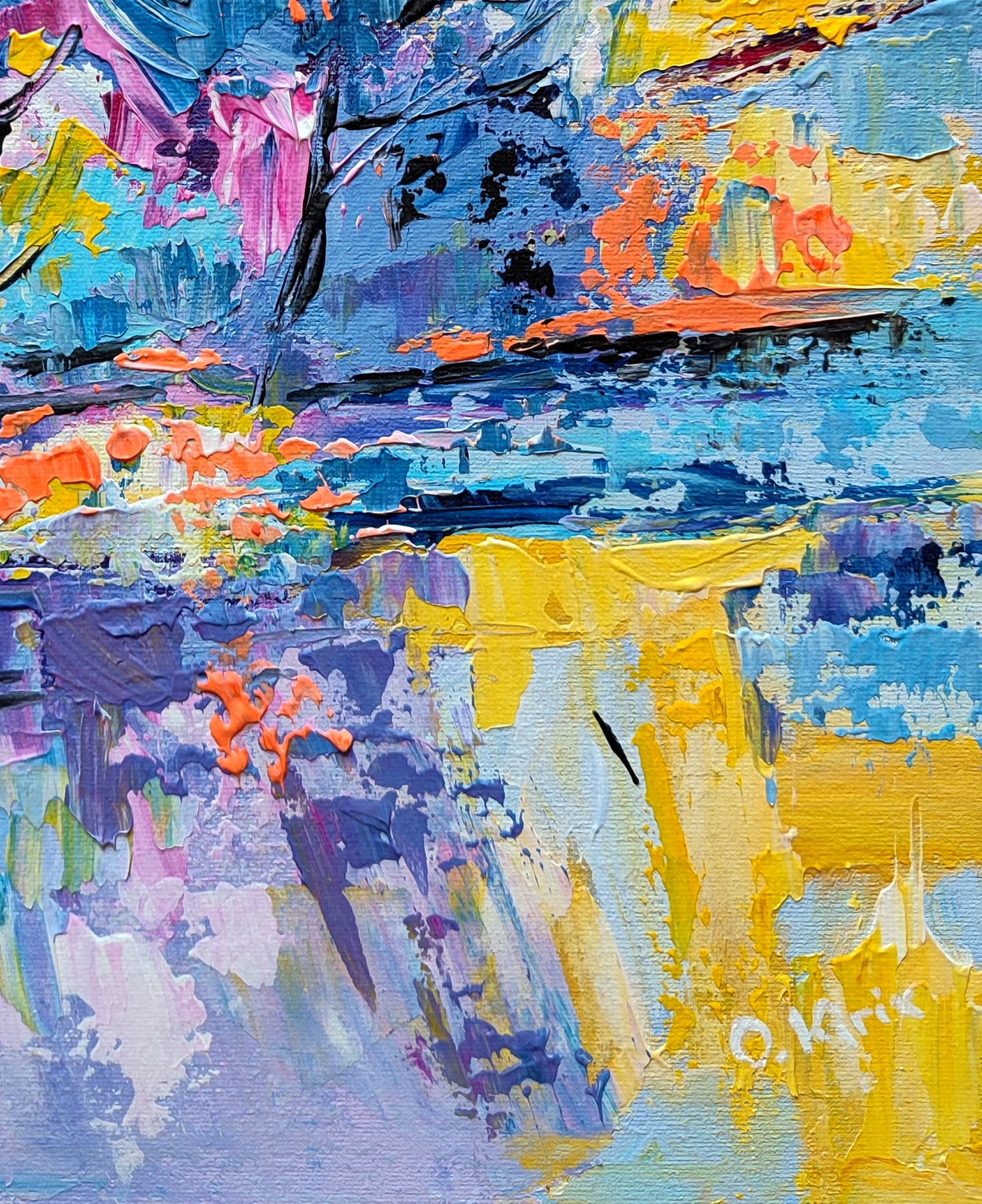 Acrylic painting Sunbeam Olena Kirik - 5