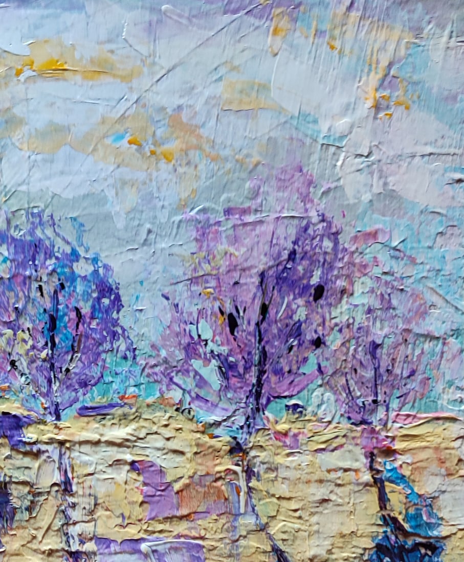 Acrylic painting Tree shade Olena Kirik - 3