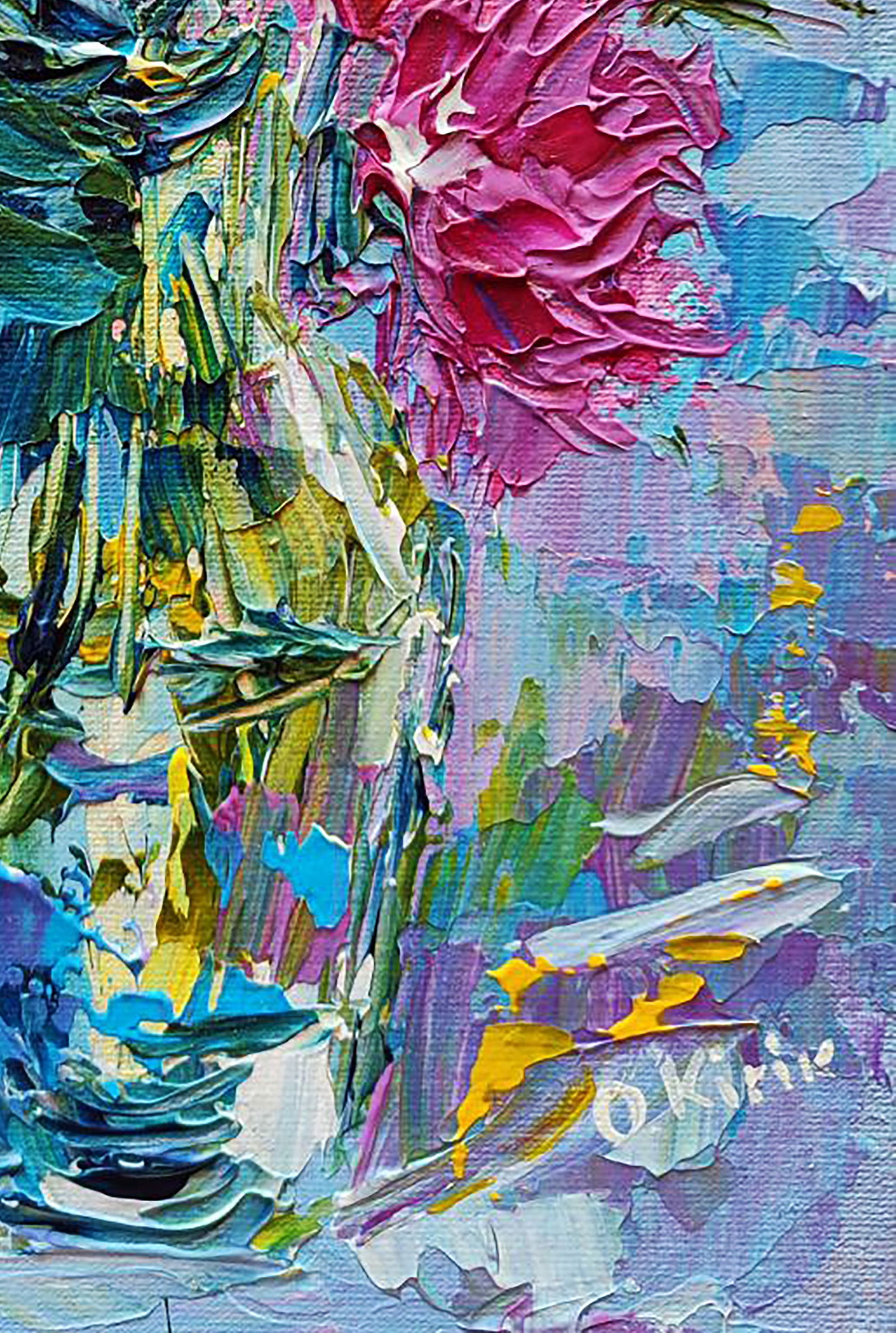 Acrylic painting Exquisite chrysanthemums Olena Kirik - 5