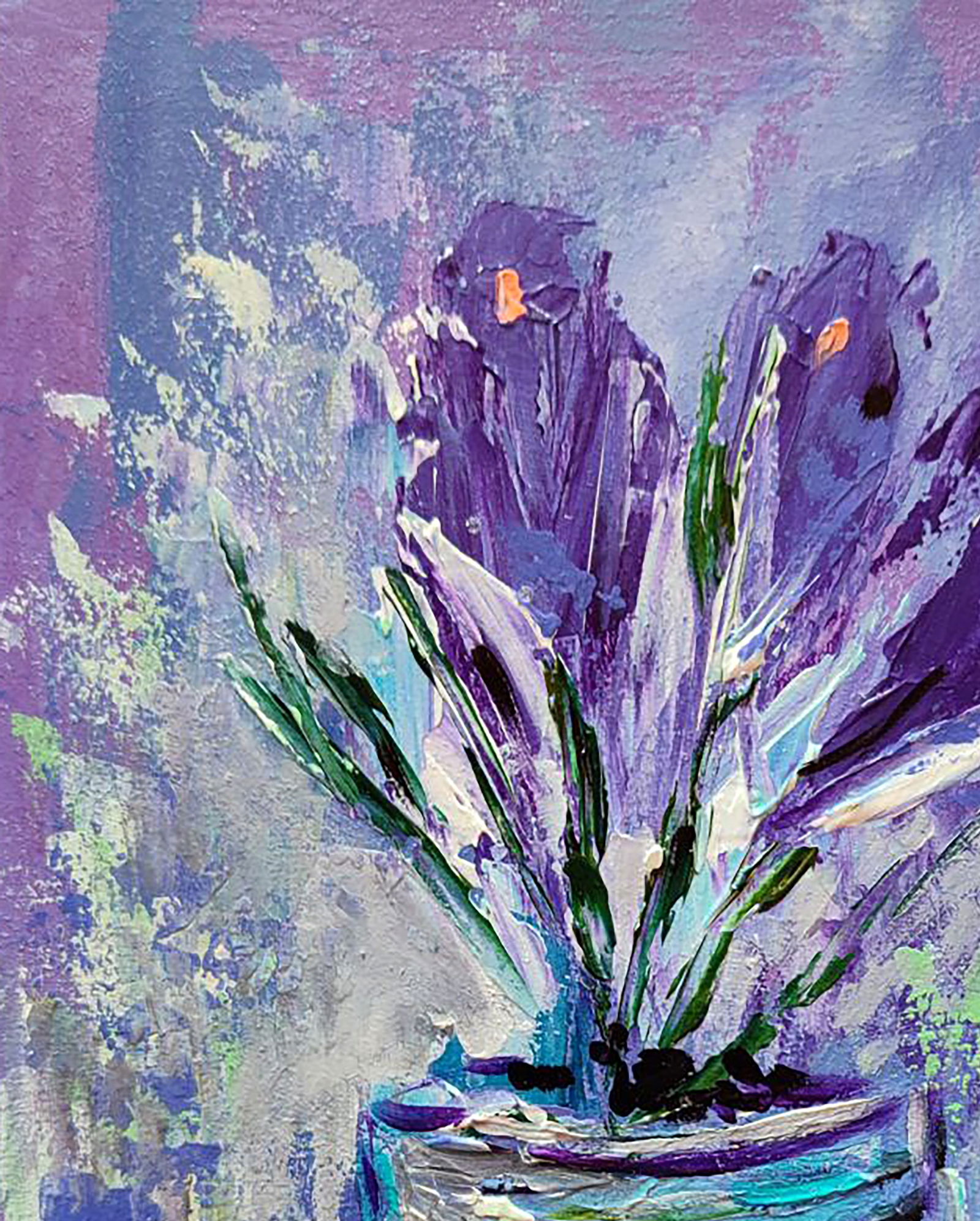 Acrylic painting Lilac bells Olena Kirik - 2