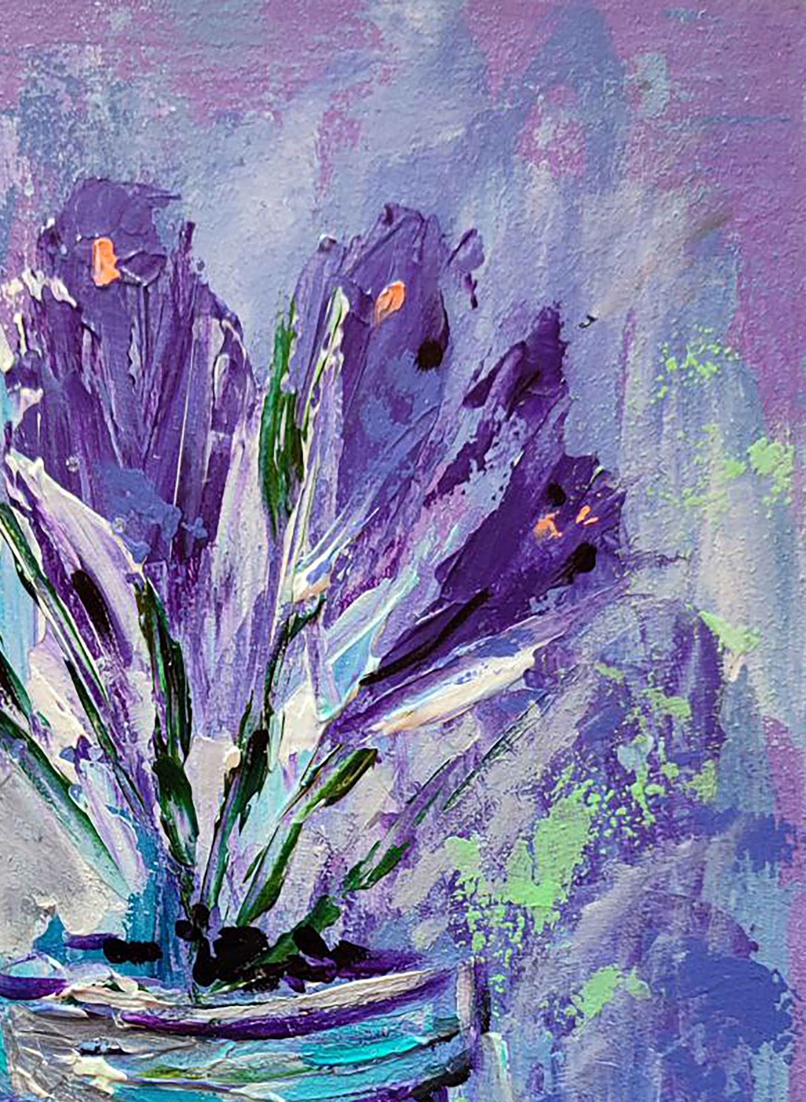 Acrylic painting Lilac bells Olena Kirik - 4